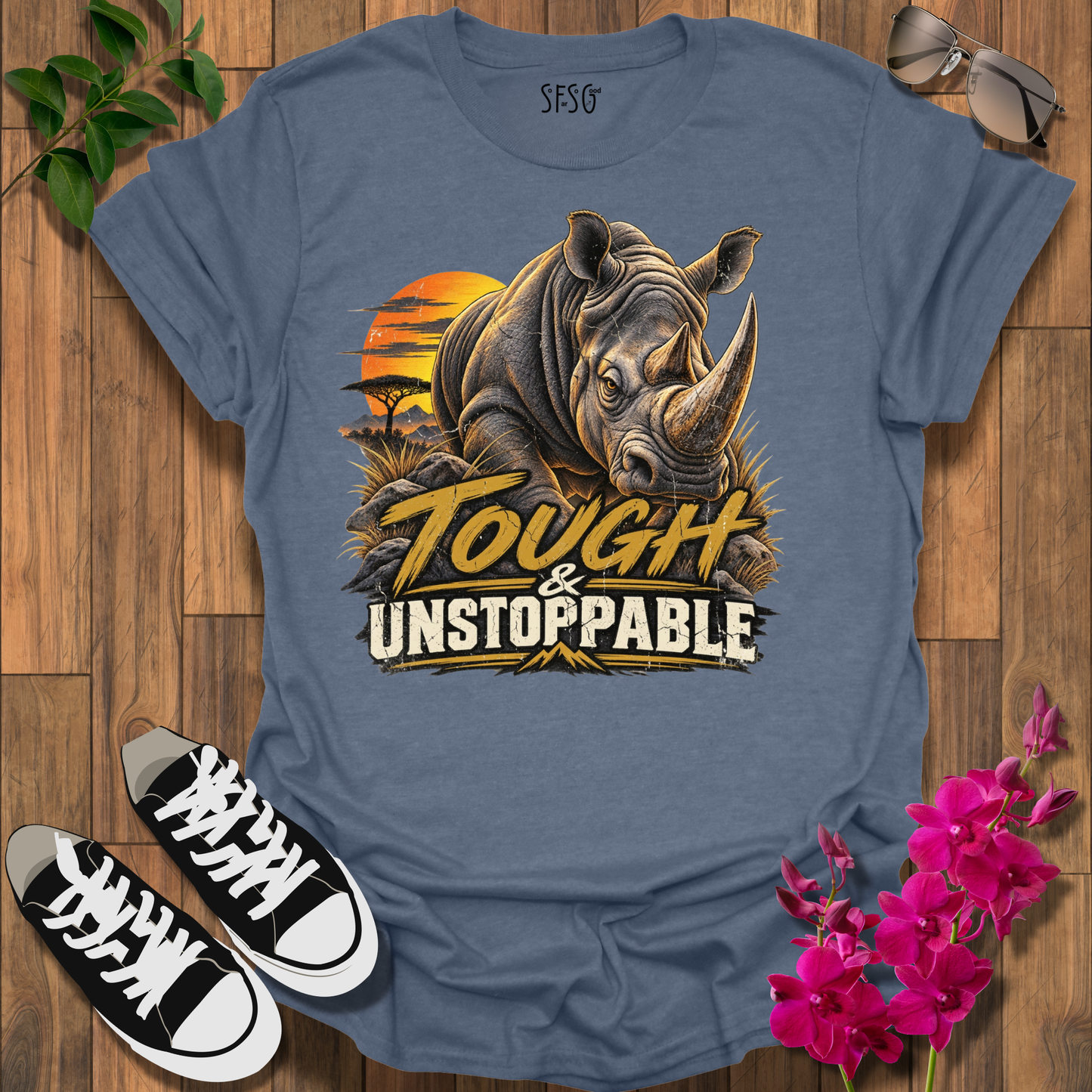 Rhino 'Tough & Unstoppable' T‑Shirt