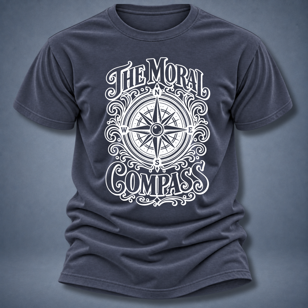 The Moral Compass T-Shirt — Vintage Nautical Compass Graphic