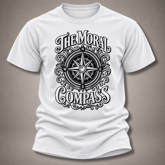 The Moral Compass T-Shirt — Vintage Nautical Compass Graphic