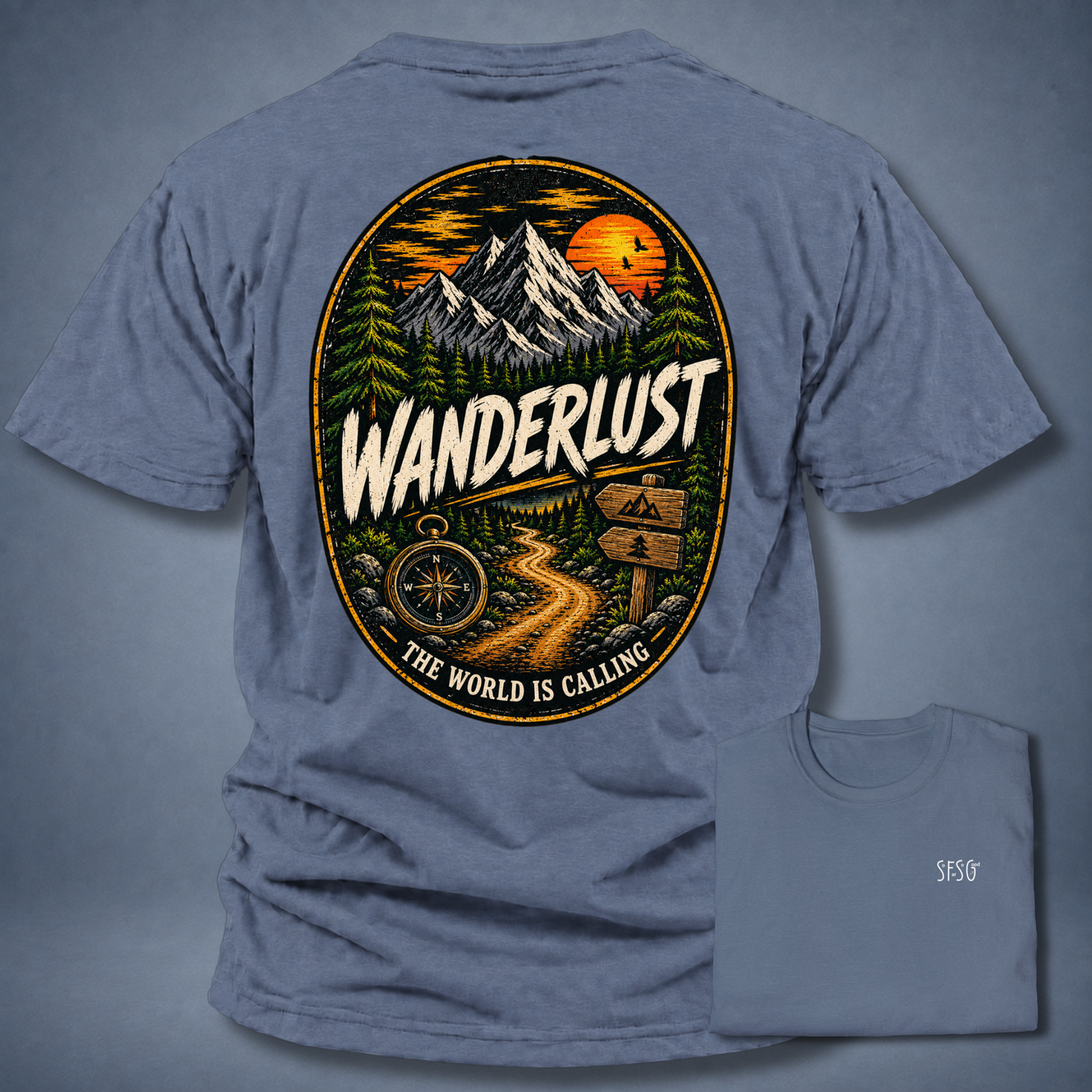 WanderLust T‑Shirt — Small Chest Monogram Tee