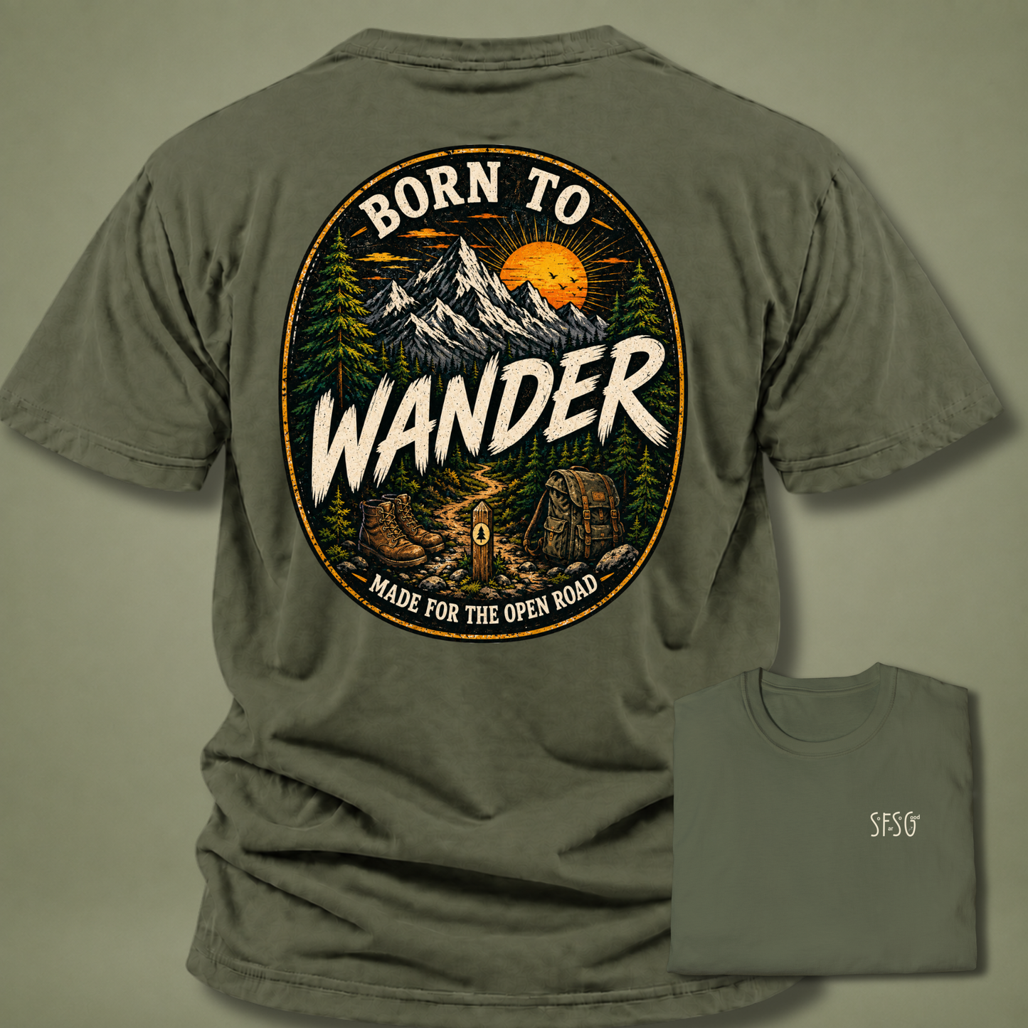 Born To Wander T-Shirt — Casual Everyday Black Tee