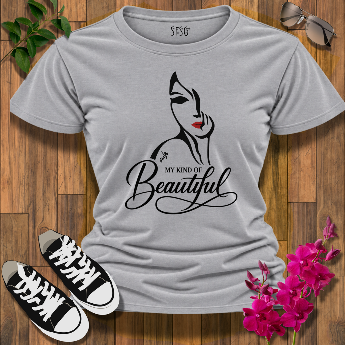 My Kind of Beautiful T-Shirt — Minimalist Feminine Face Design "You Are So Beautiful"
