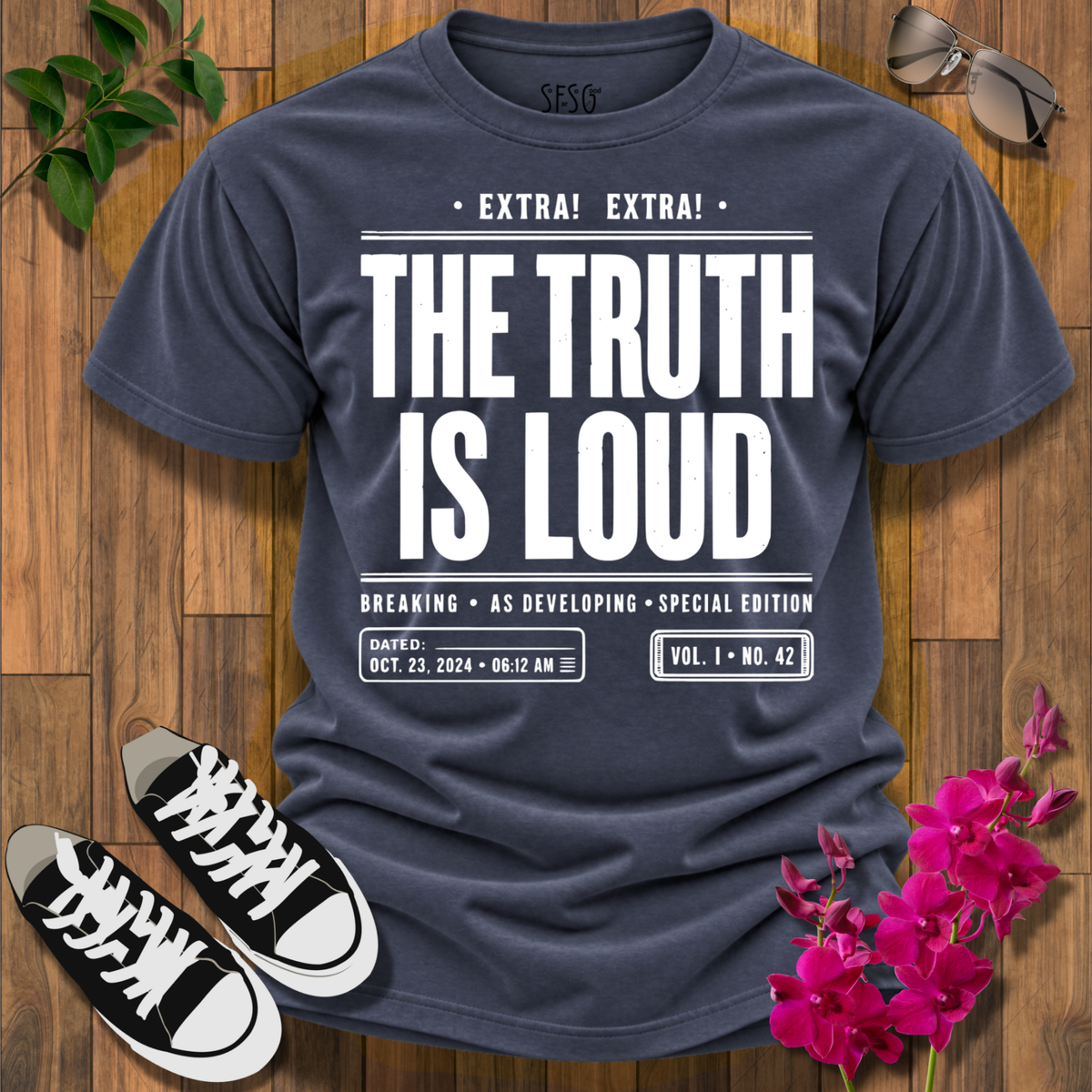 The Truth Is Loud T‑Shirt — Bold Newspaper Headline Tee