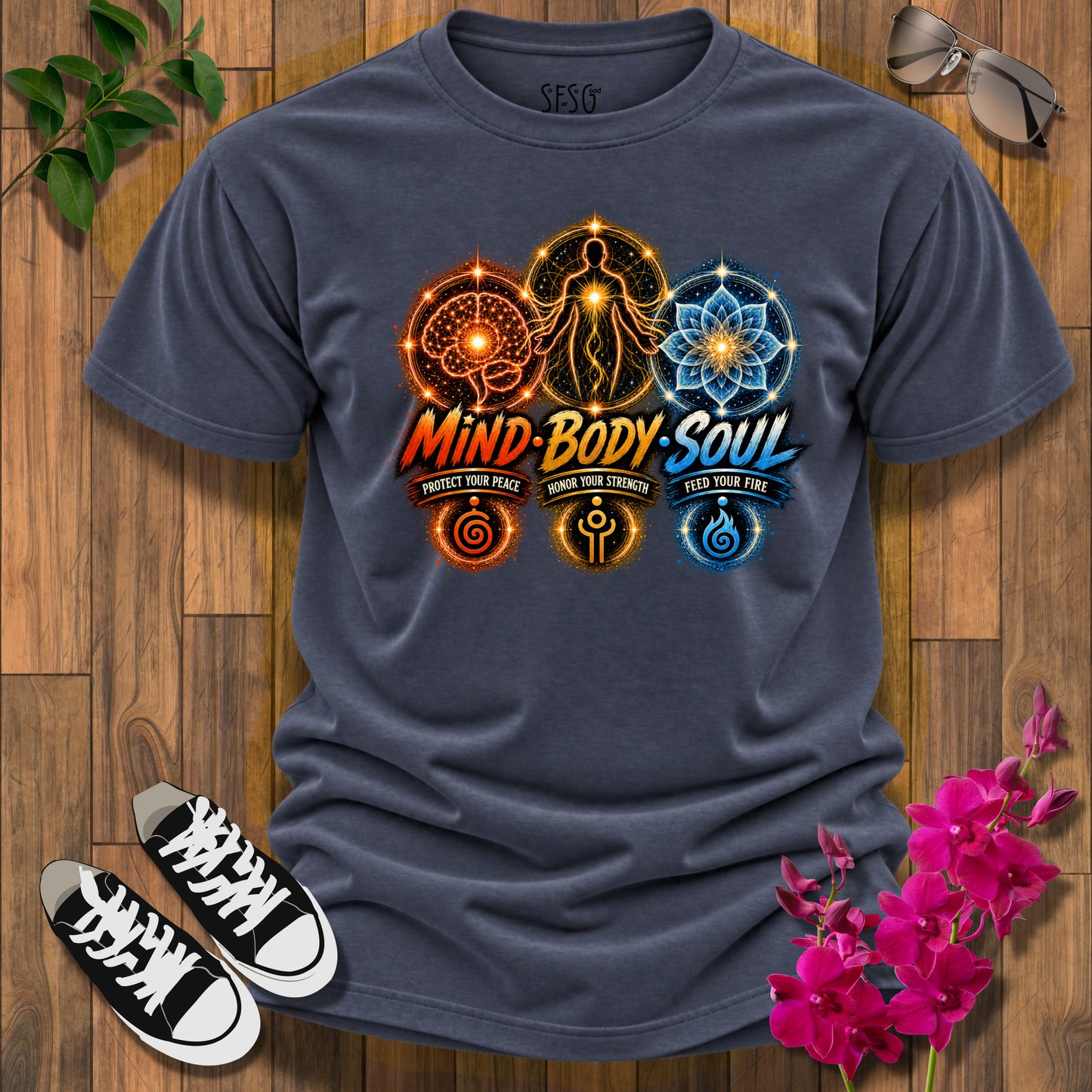 Mind Body Soul T-Shirt — Spiritual Yoga Meditation Tee