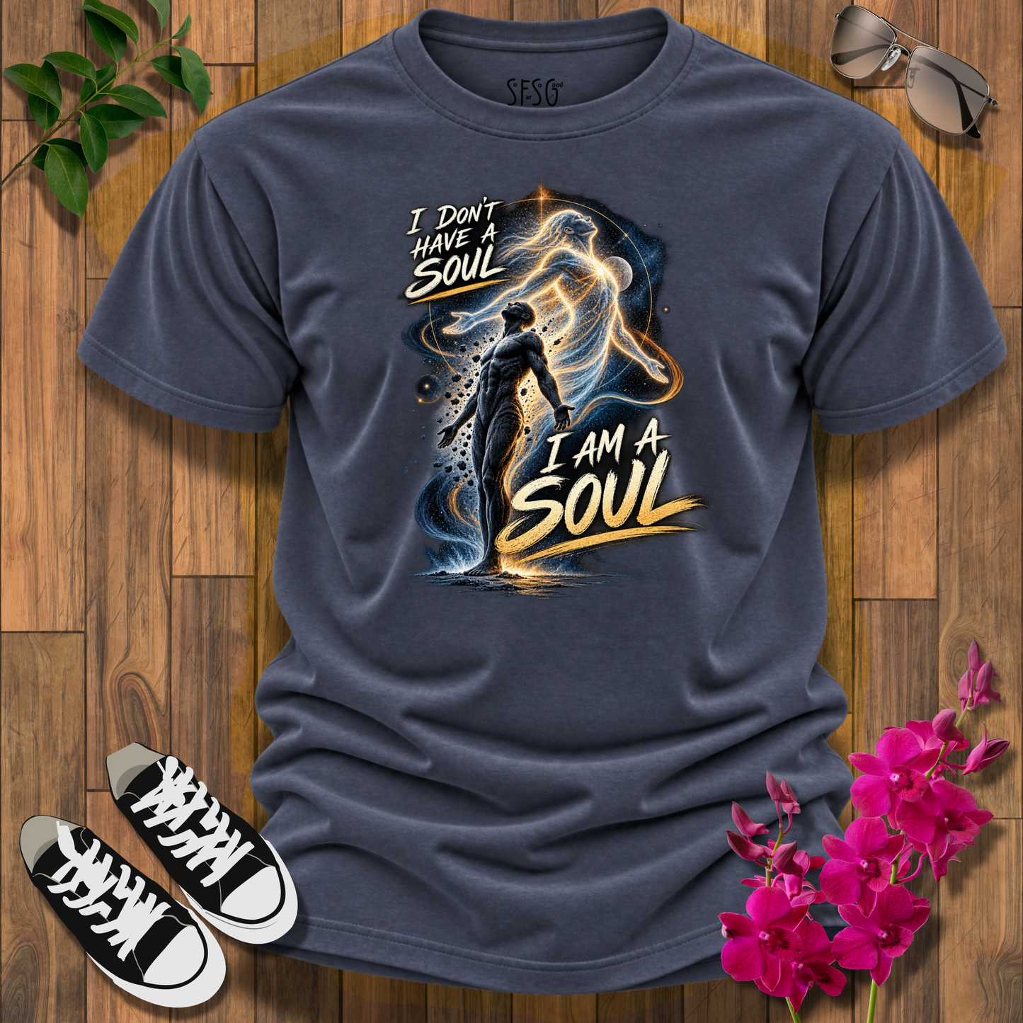 I am a Soul T-Shirt-Spiritual Energy Tee — "What I Think I Become" Meditation Graphic T-Shirt