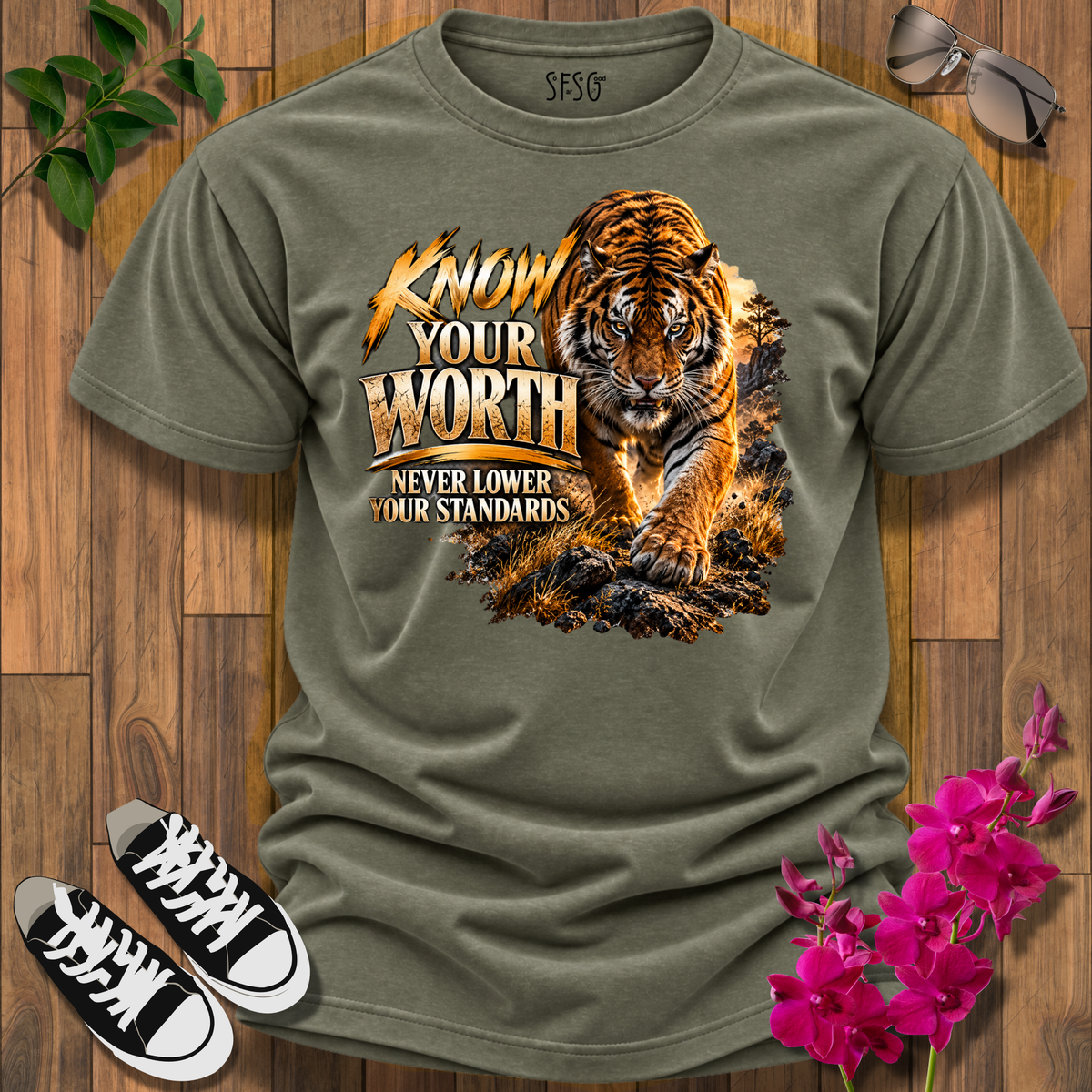 "Tiger" T-Shirt Never Lower Your Standards