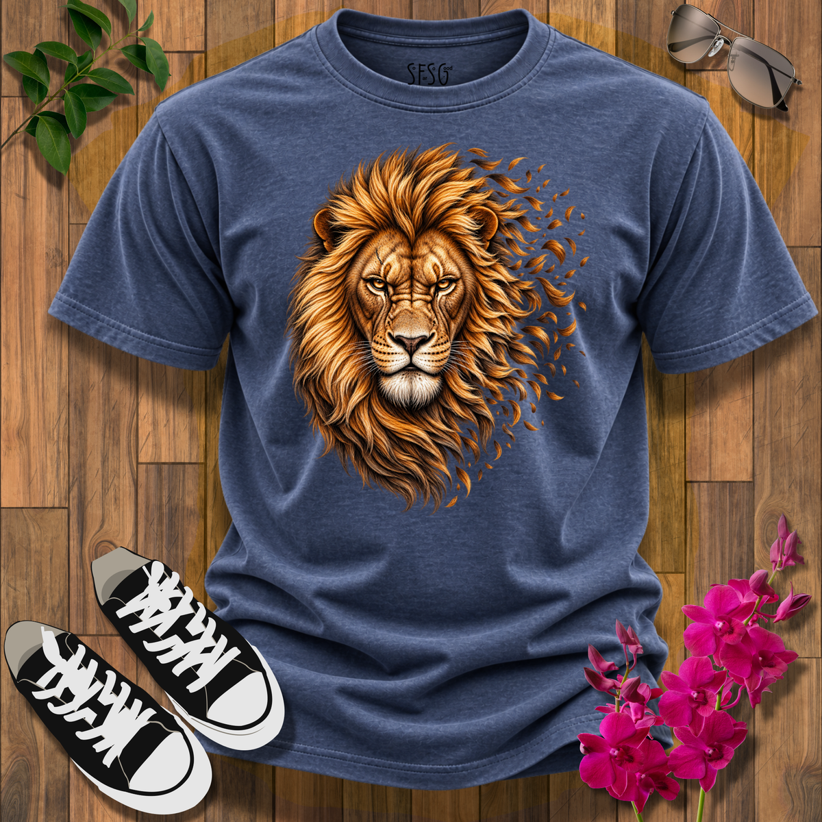'Fierce Faded' T-Shirt — Regal Majestic Lion Graphic Tee