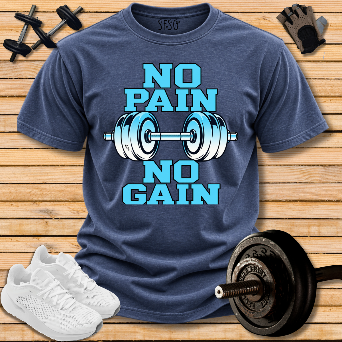 "No Pain" T-Shirt Gym Workout soft Tee