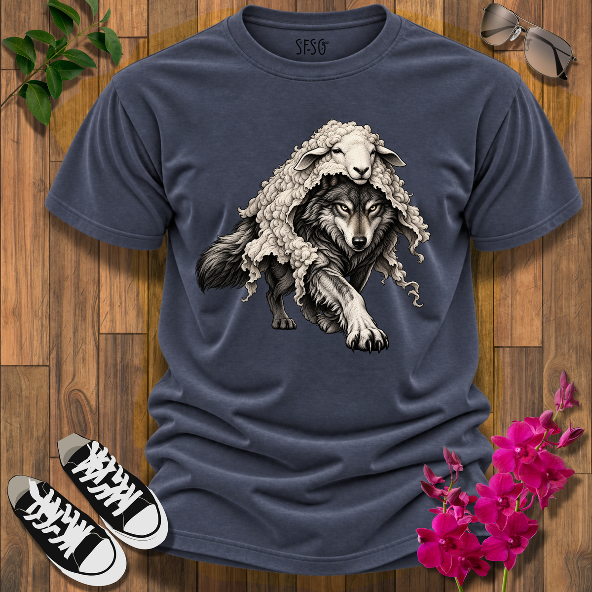 'Wolf in Sheep' T-Shirt — Dark Graphic Tee for Bold Style
