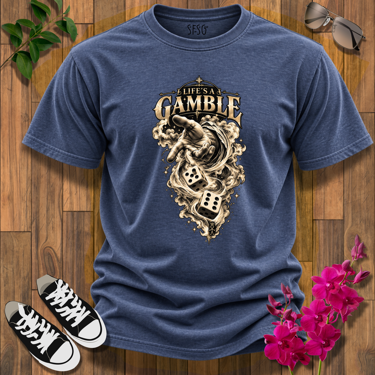 'Roll the Dicw' T-Shirt Life's a Gamble Graphic Tee