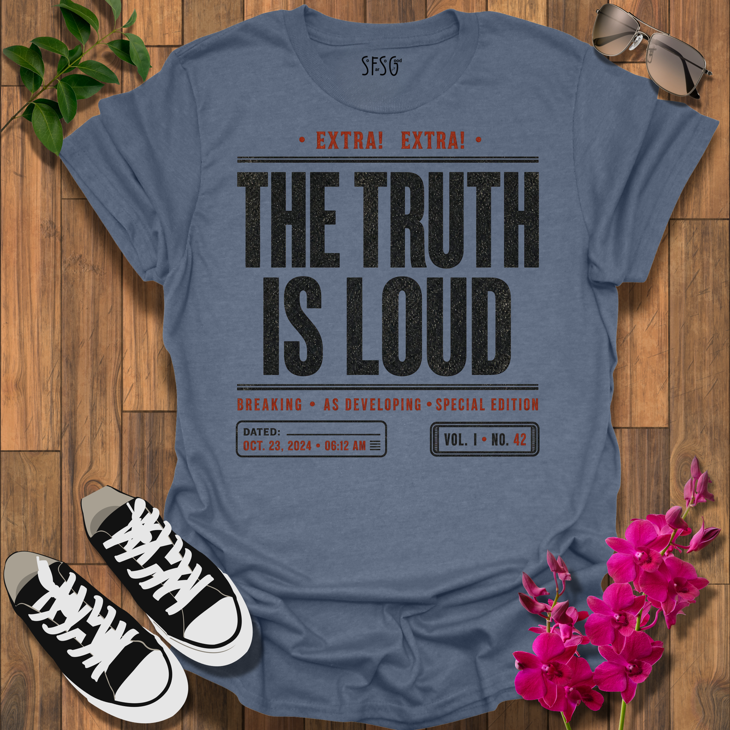 The Truth Is Loud T‑Shirt — Bold Newspaper Headline Tee