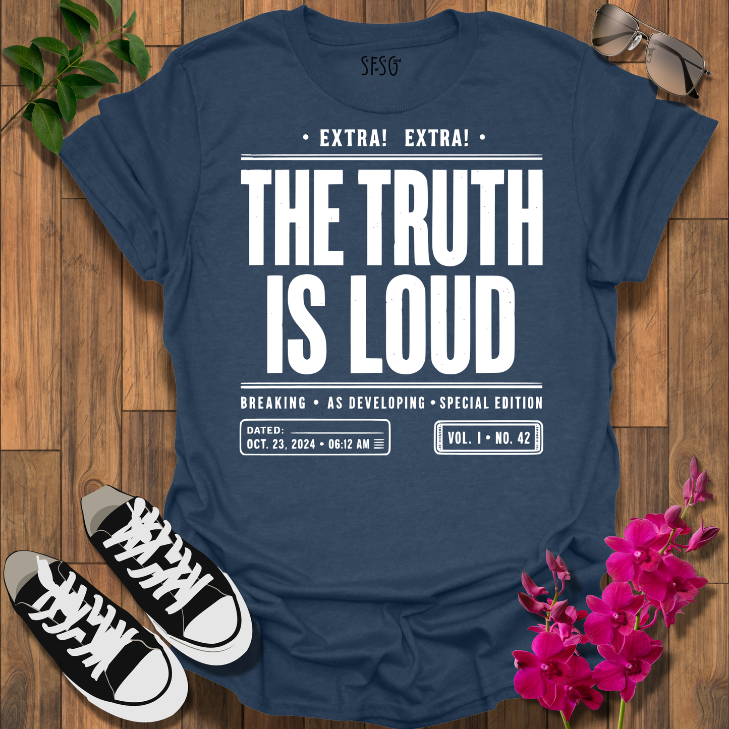 The Truth Is Loud T‑Shirt — Bold Newspaper Headline Tee