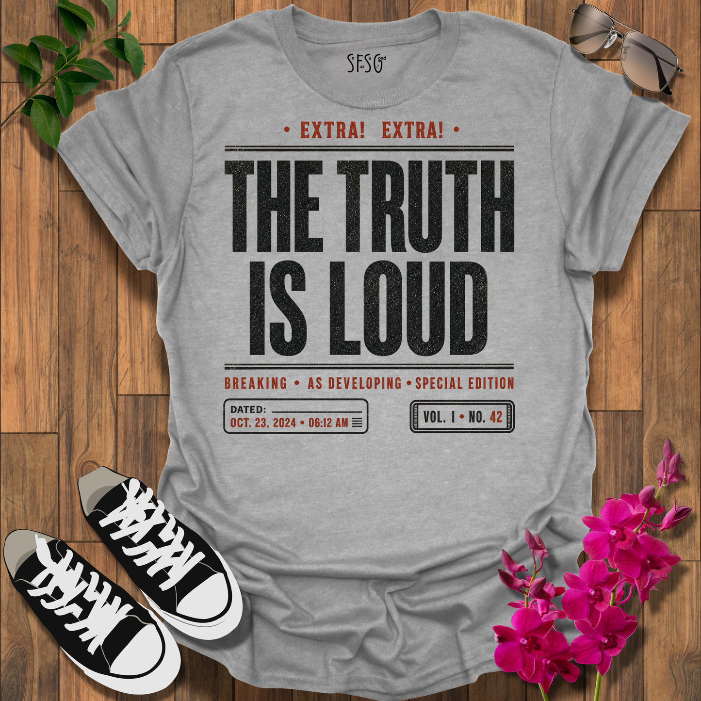 The Truth Is Loud T‑Shirt — Bold Newspaper Headline Tee