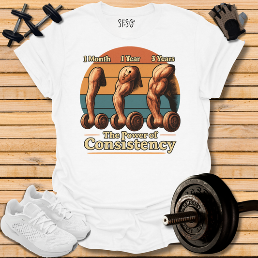 Built Over Time Workout T-Shirt — “1 Month • 1 Year • 3 Years” Progress Weightlifting Tee