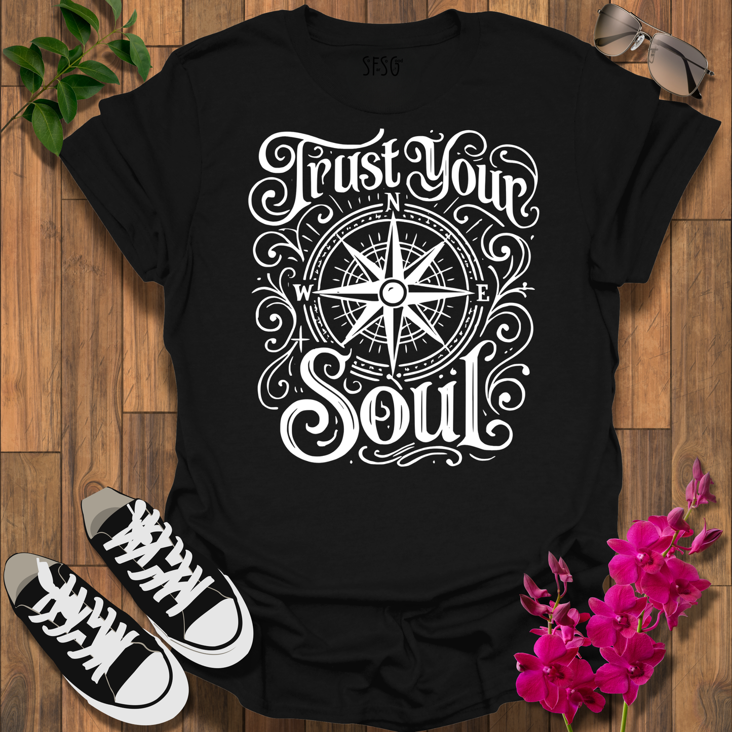 Trust YourSelf (Moral Compass) T‑Shirt — Inspirational Travel Graphic Tee