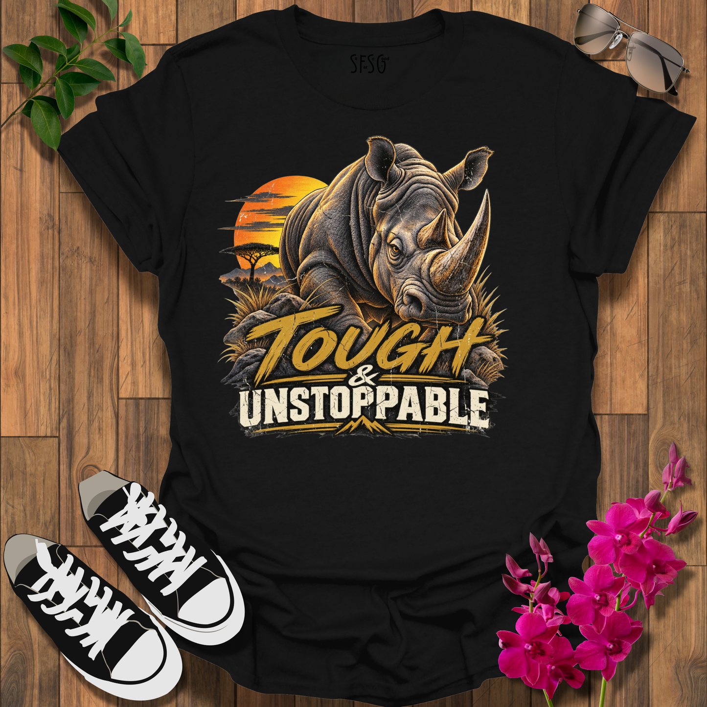 Rhino 'Tough & Unstoppable' T‑Shirt