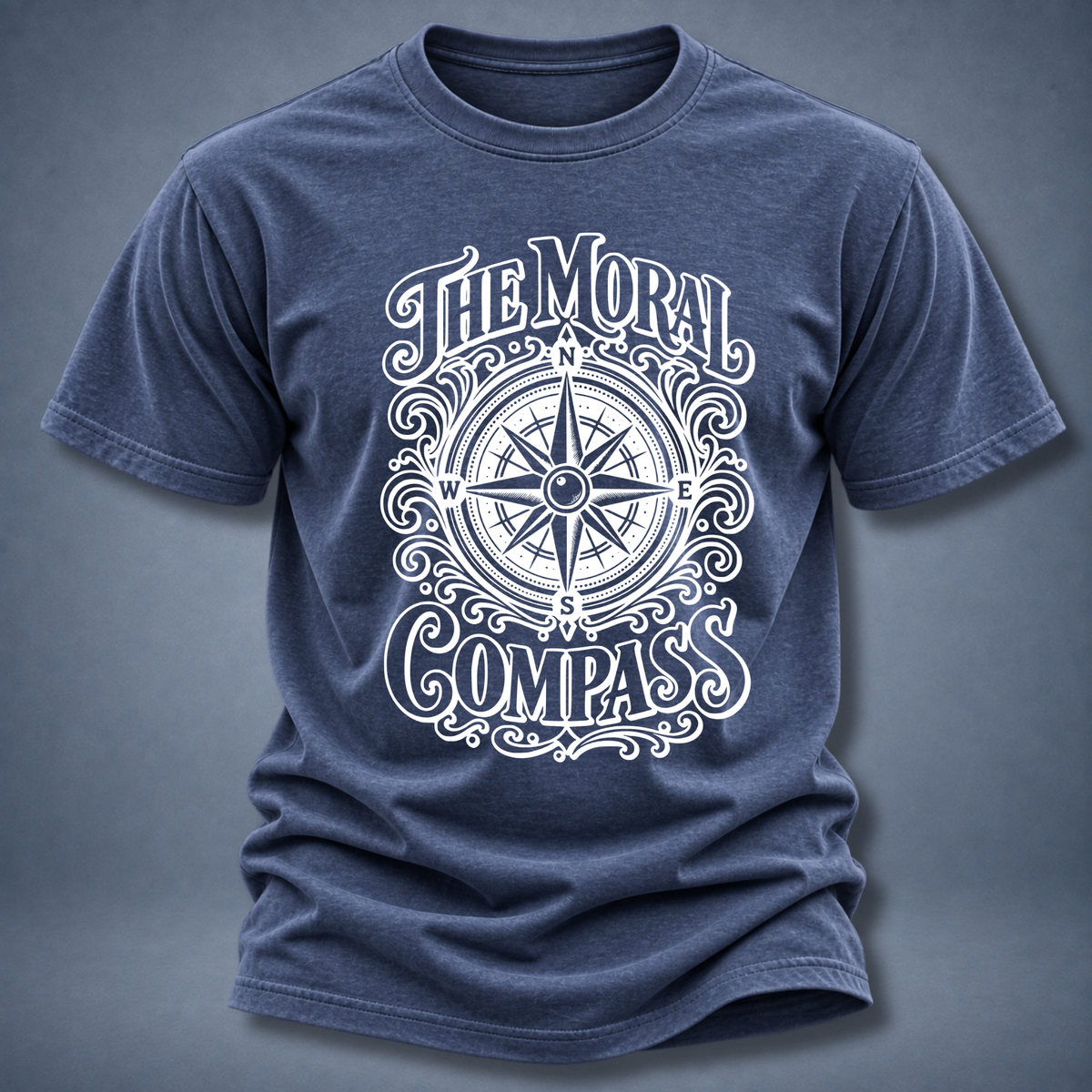 The Moral Compass T-Shirt — Vintage Nautical Compass Graphic