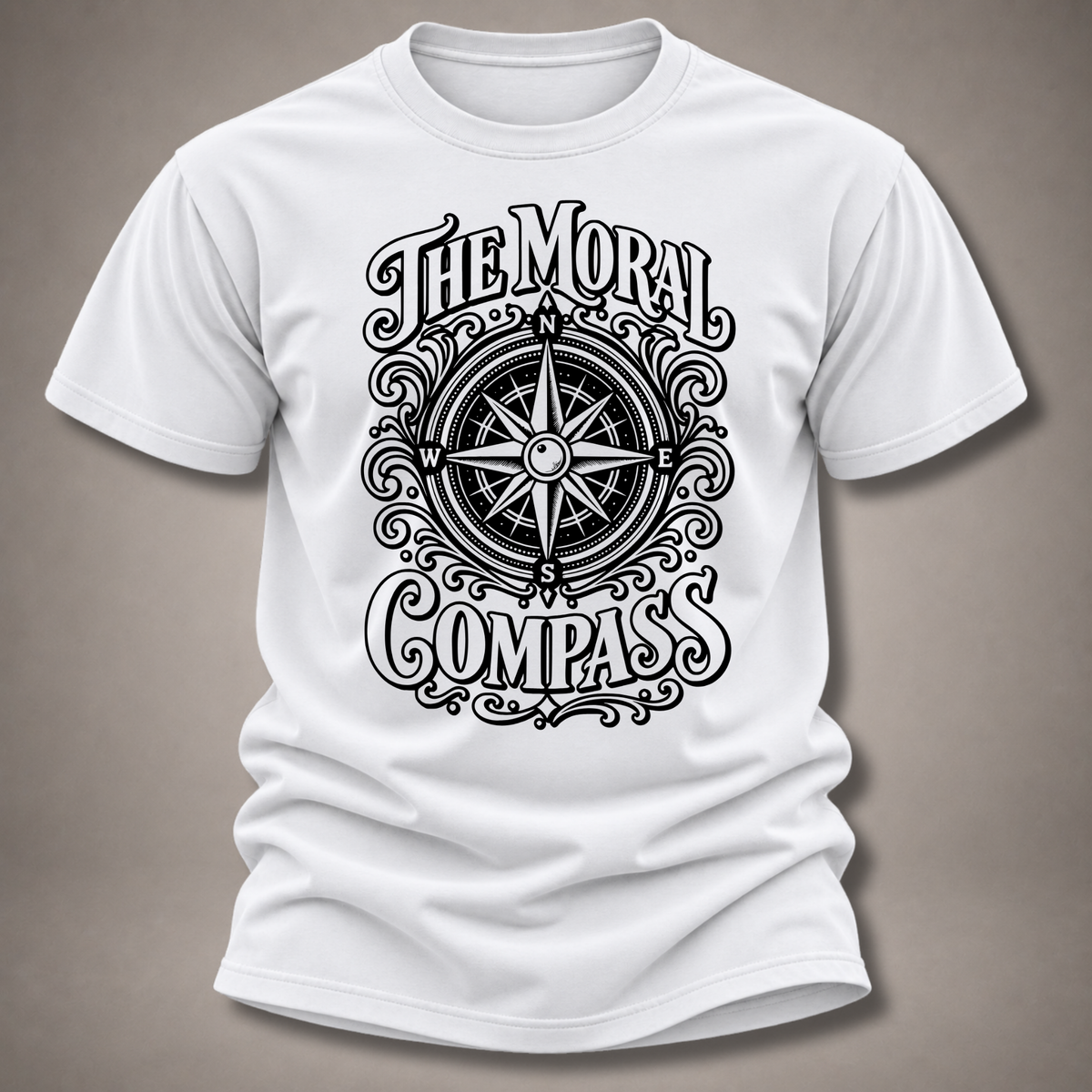 The Moral Compass T-Shirt — Vintage Nautical Compass Graphic
