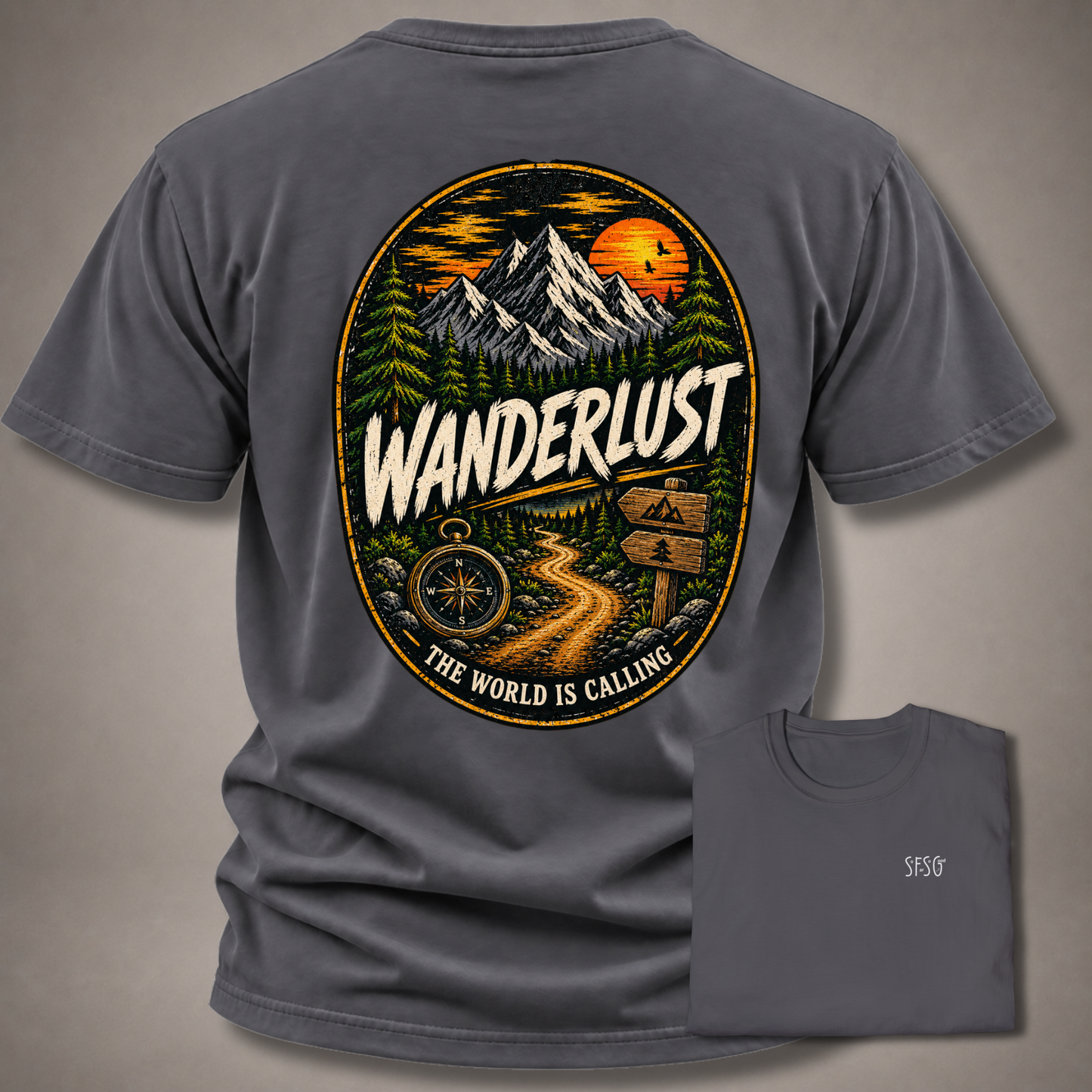 WanderLust T‑Shirt — Small Chest Monogram Tee