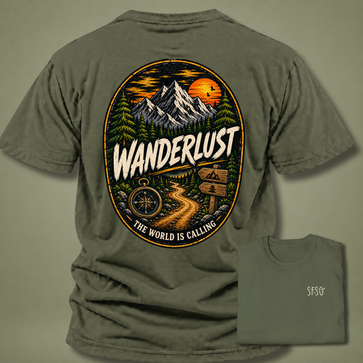 WanderLust T‑Shirt — Small Chest Monogram Tee