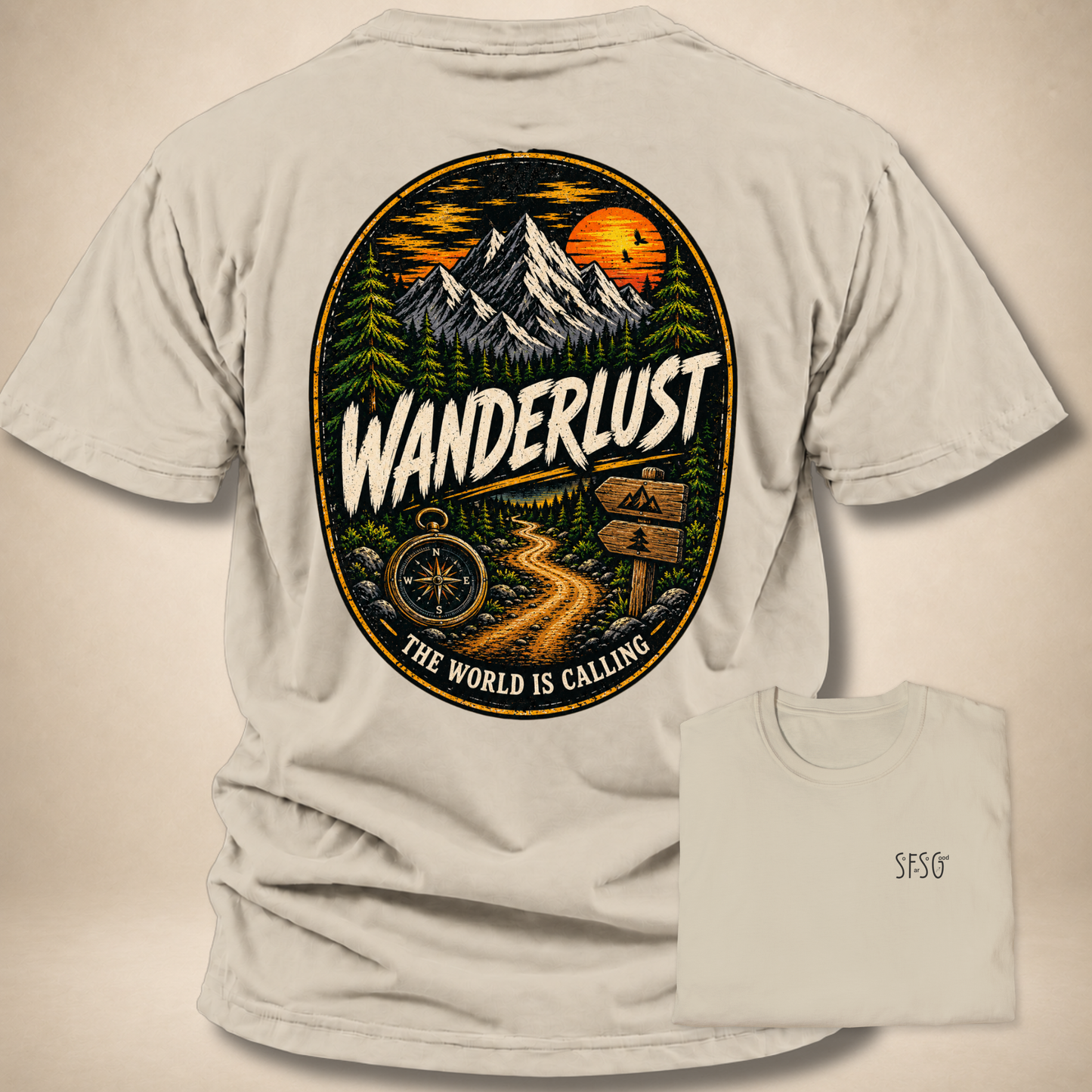 WanderLust T‑Shirt — Small Chest Monogram Tee