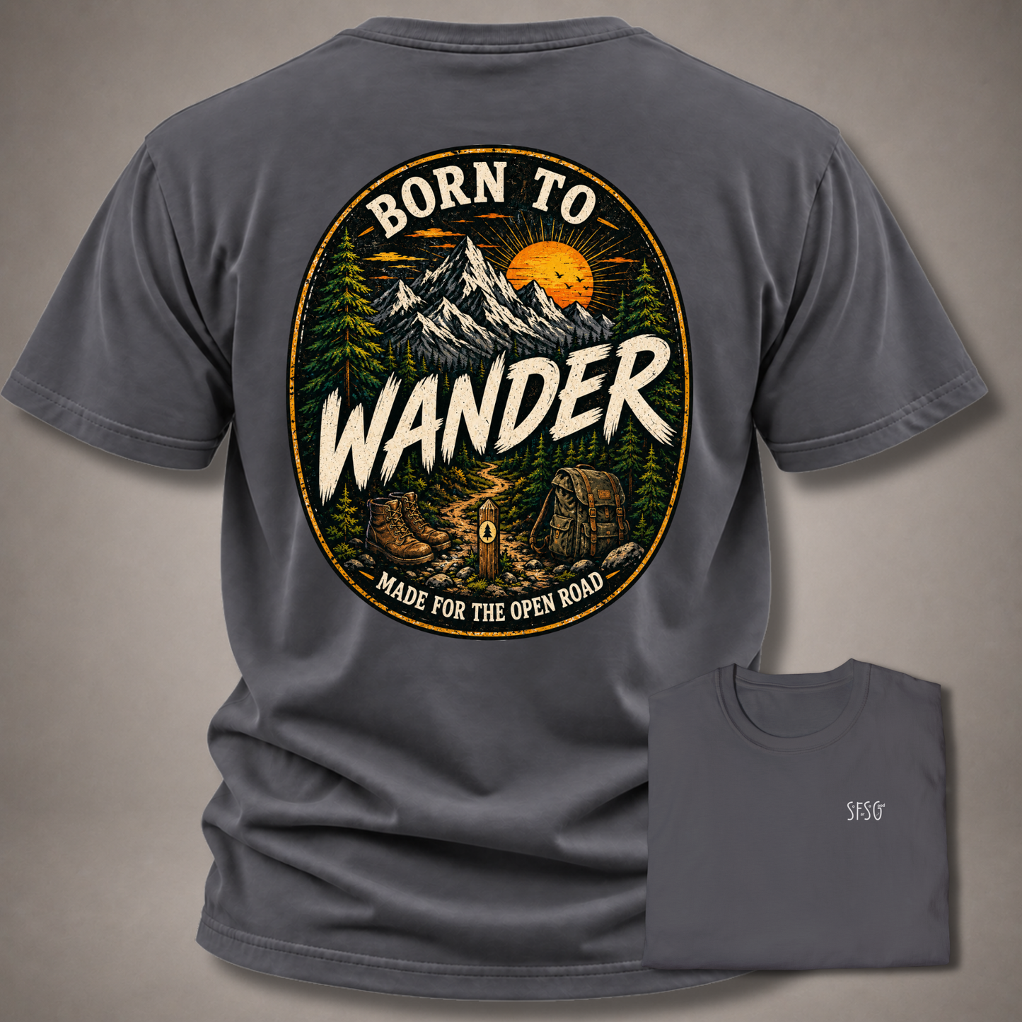 Born To Wander T-Shirt — Casual Everyday Black Tee