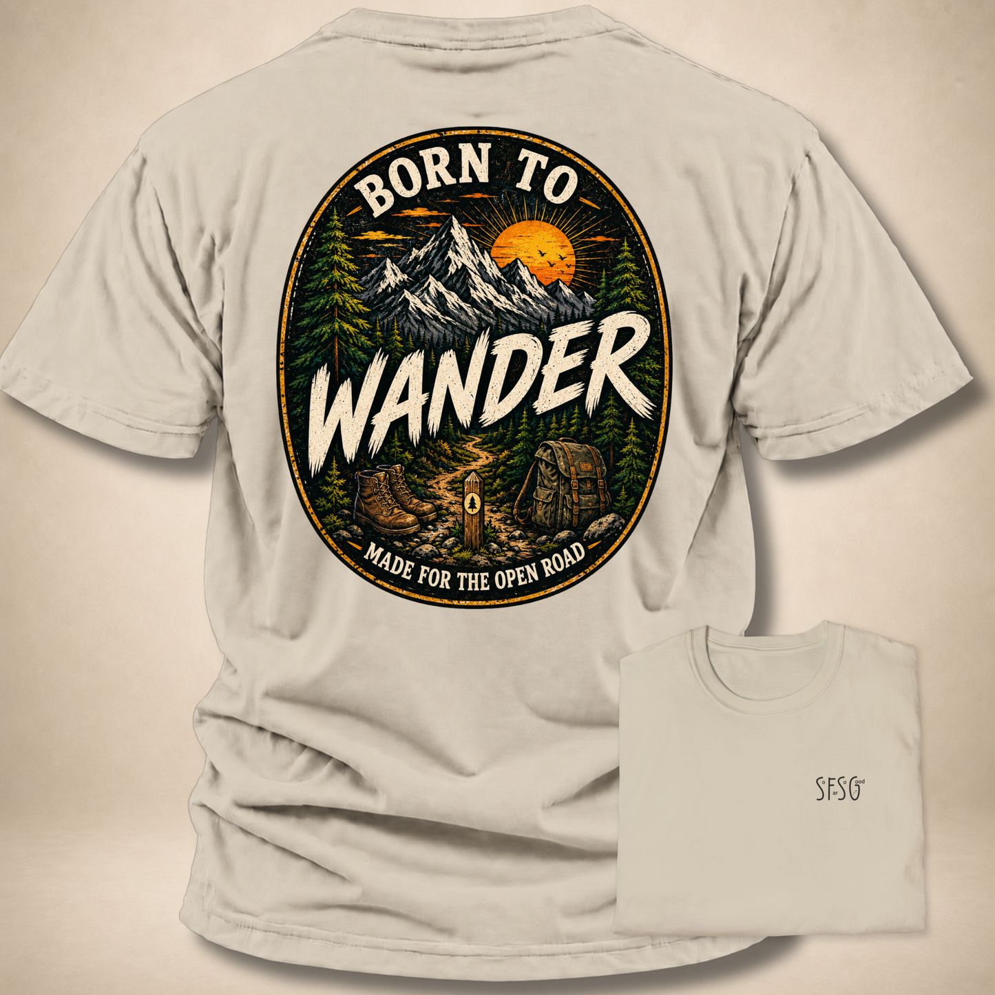 Born To Wander T-Shirt — Casual Everyday Black Tee