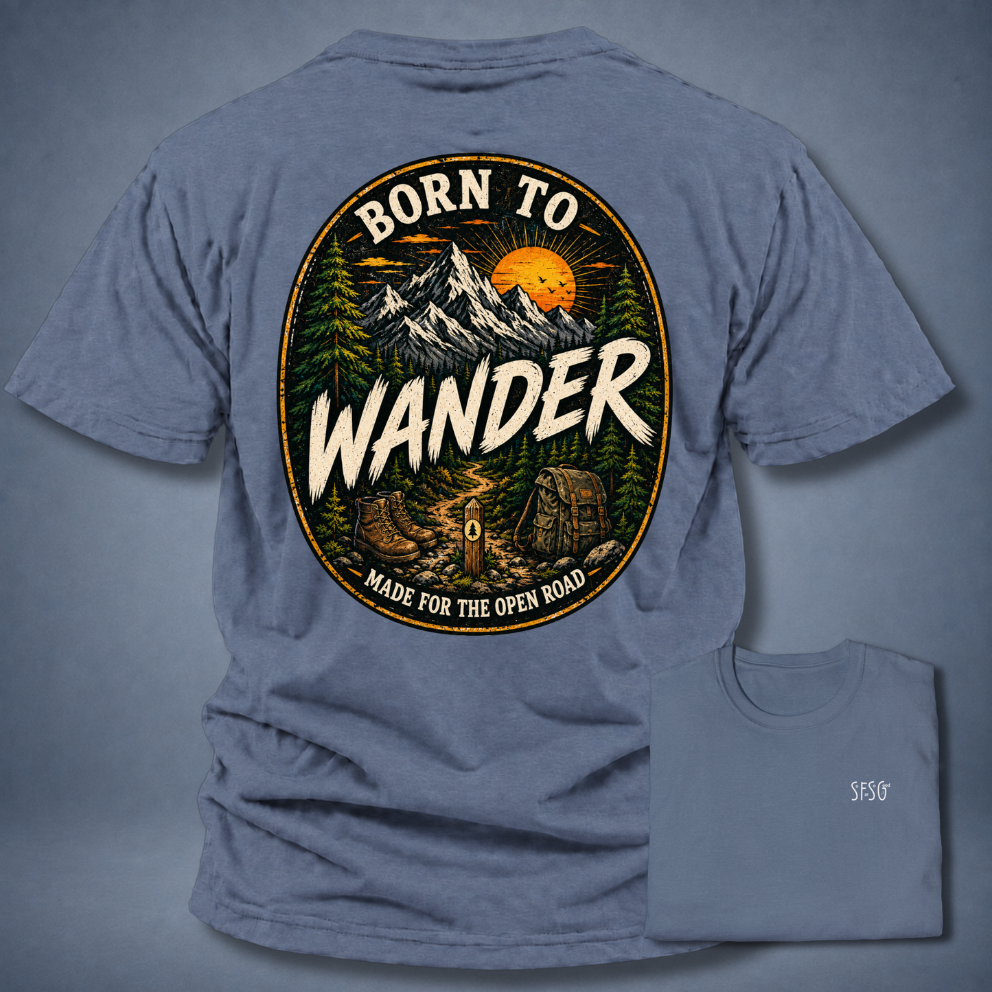 Born To Wander T-Shirt — Casual Everyday Black Tee