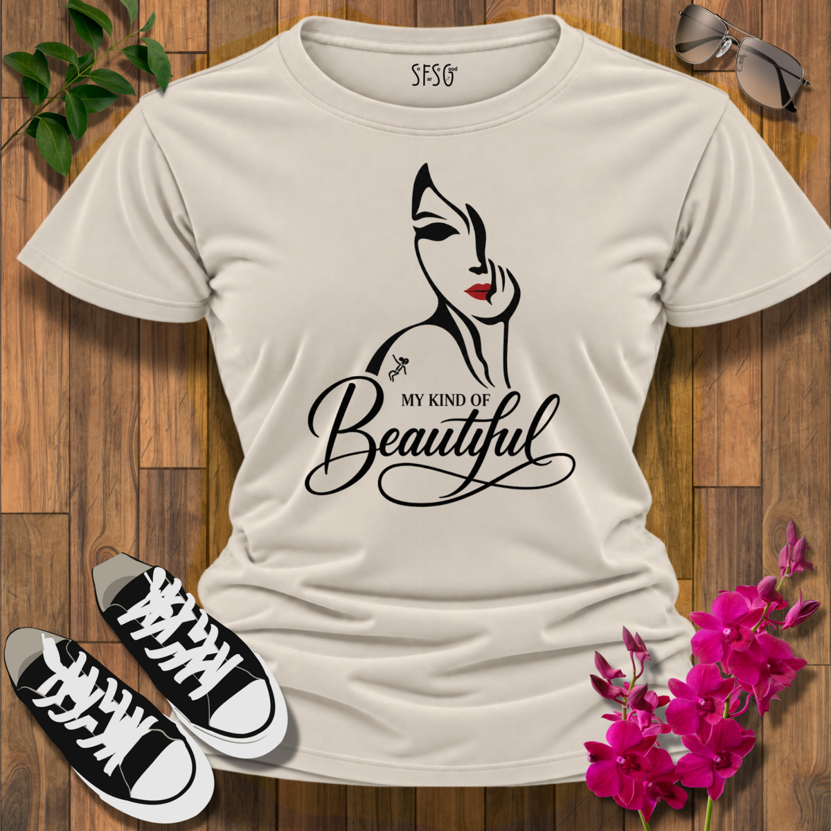 My Kind of Beautiful T-Shirt — Minimalist Feminine Face Design "You Are So Beautiful"