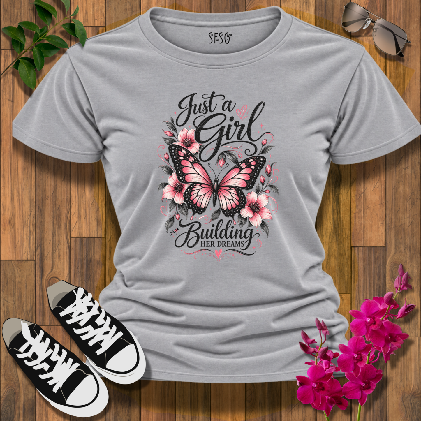 Just a Girl T-Shirt Floral Graphic Tee