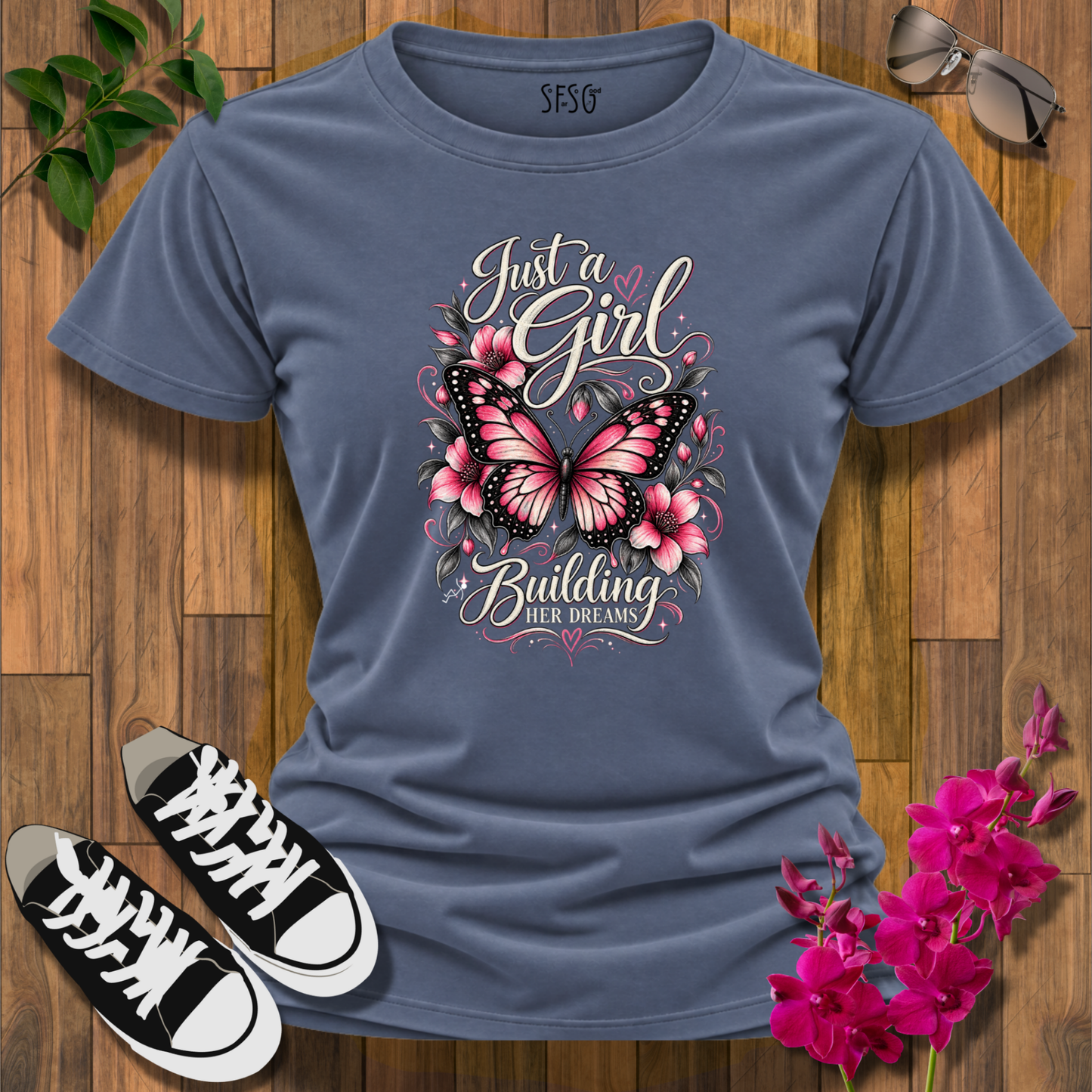 Just a Girl T-Shirt Floral Graphic Tee