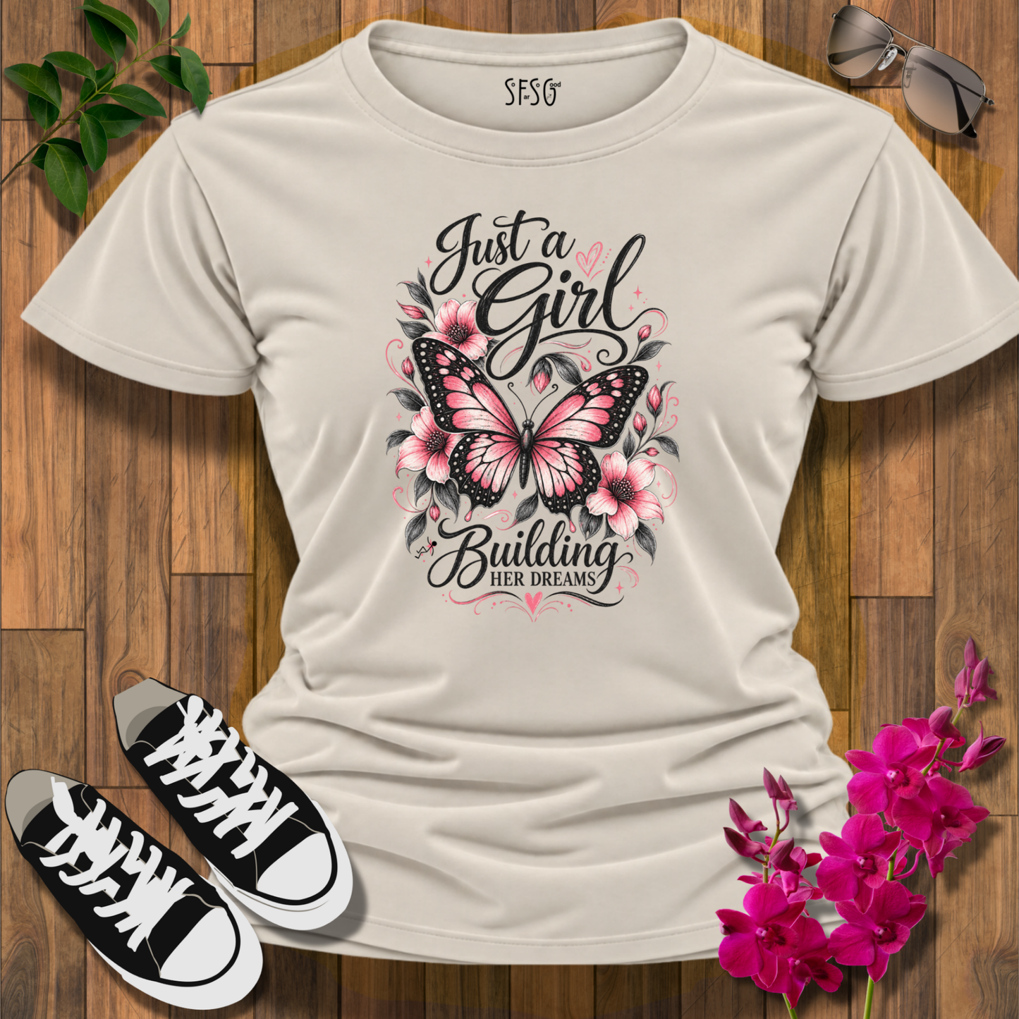 Just a Girl T-Shirt Floral Graphic Tee