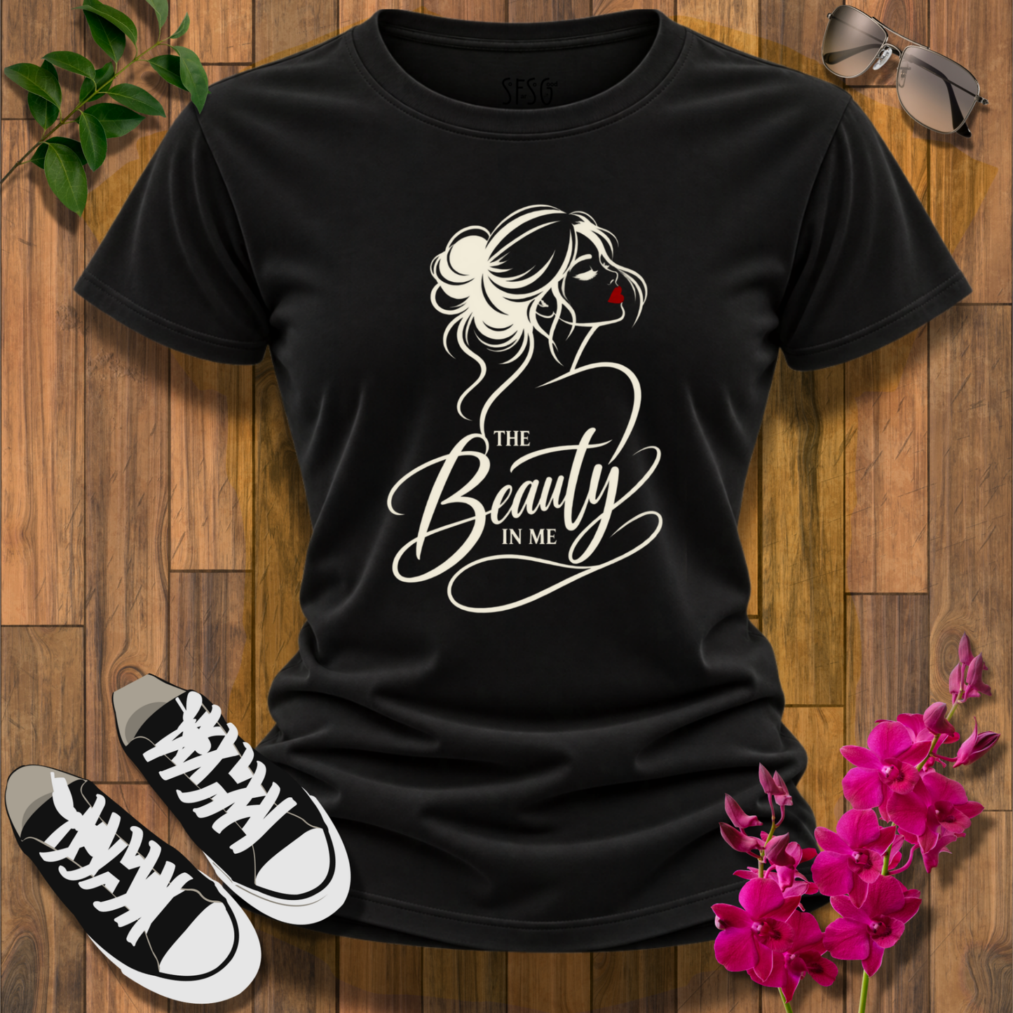 T-Shirt — "The Beauty Within" Minimal Chic Portrait Graphic Tee