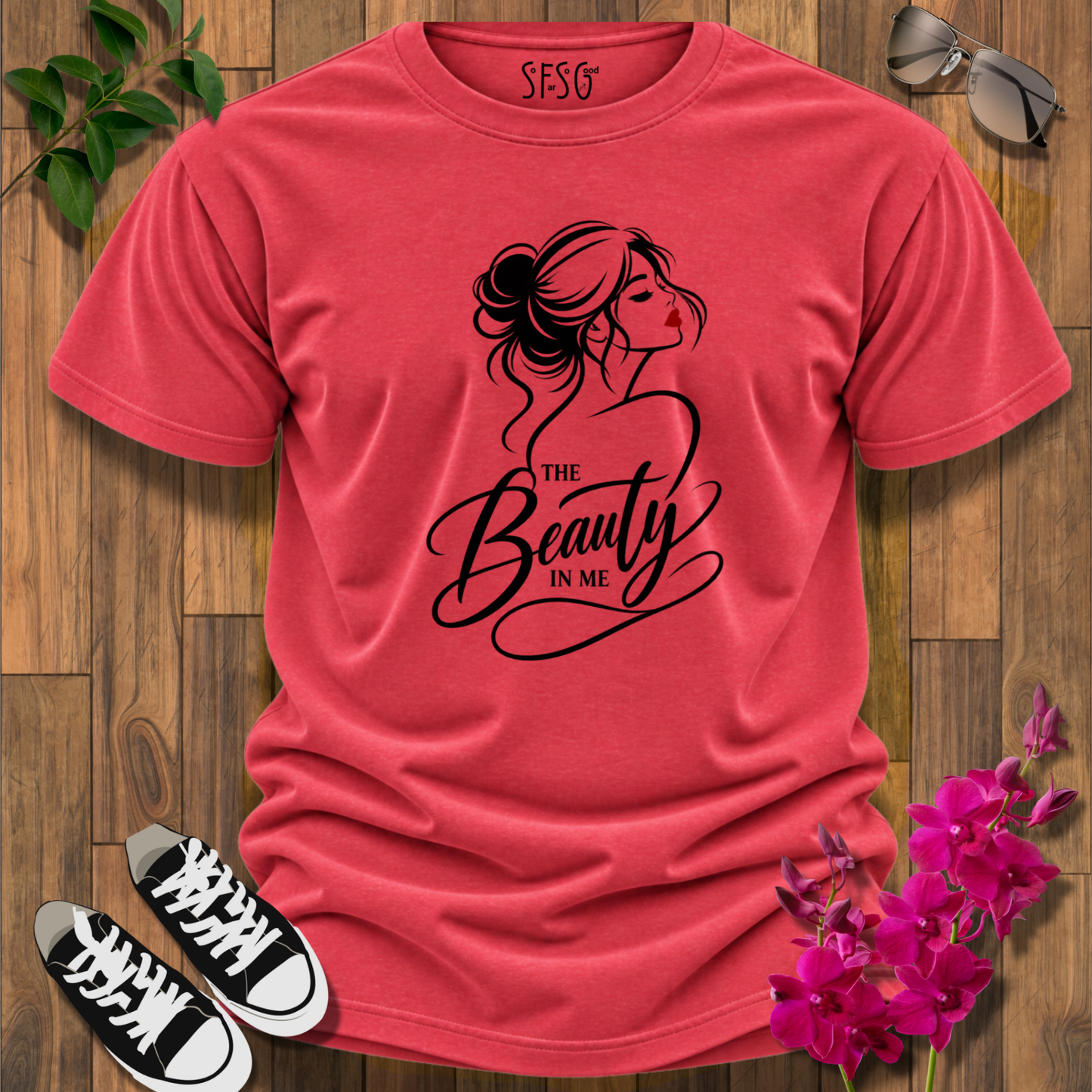 T-Shirt — "The Beauty Within" Minimal Chic Portrait Graphic Tee