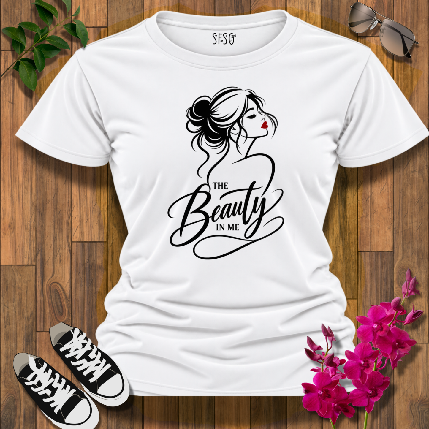 T-Shirt — "The Beauty Within" Minimal Chic Portrait Graphic Tee