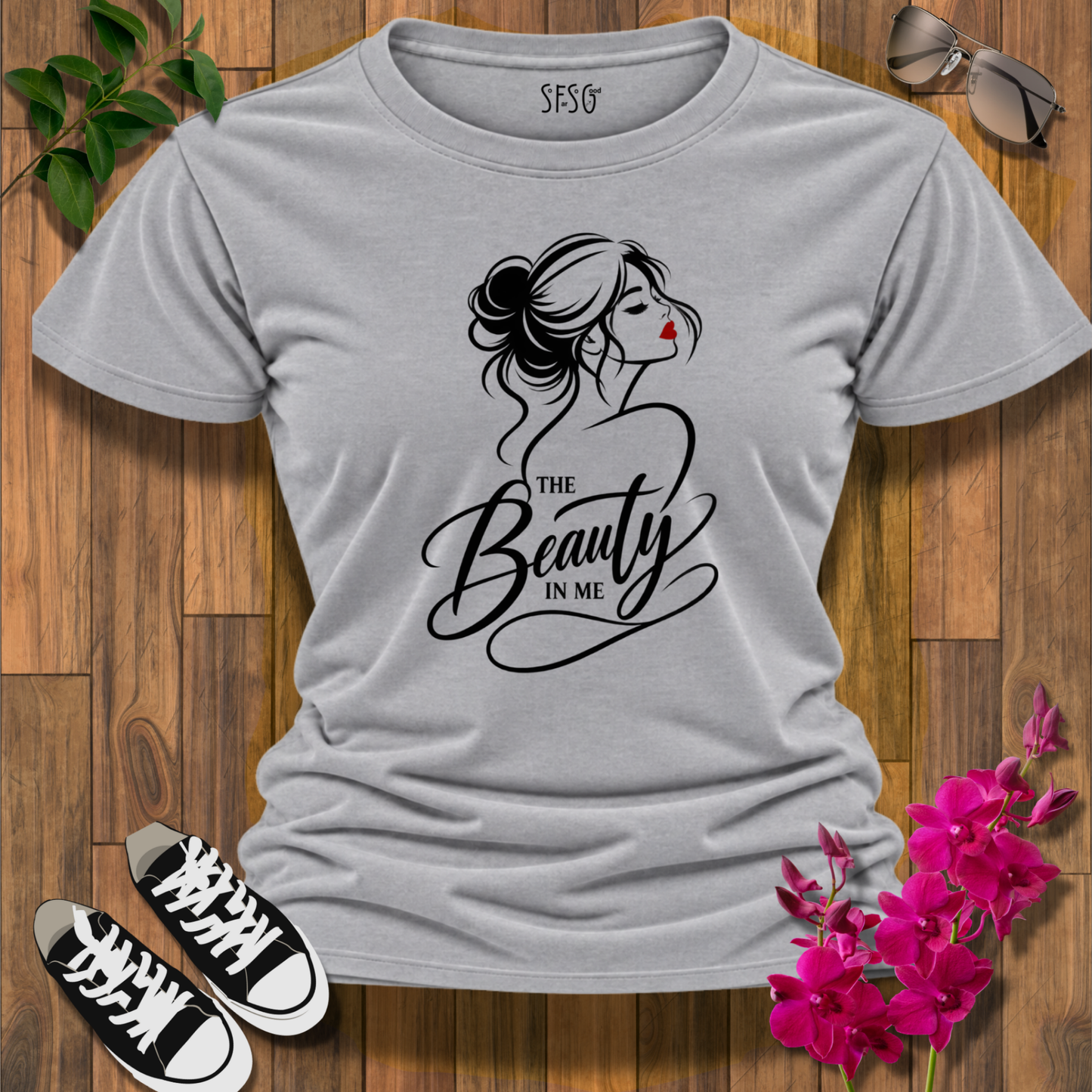 T-Shirt — "The Beauty Within" Minimal Chic Portrait Graphic Tee