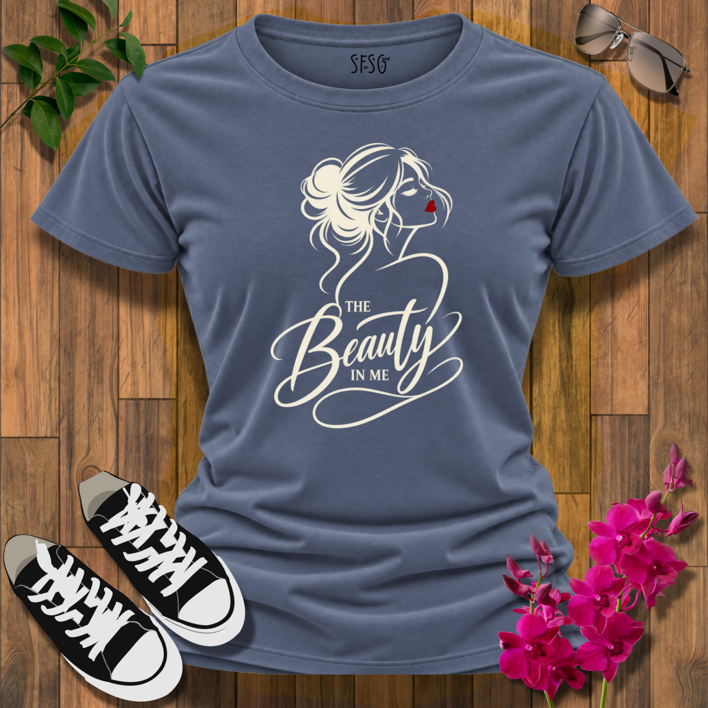 T-Shirt — "The Beauty Within" Minimal Chic Portrait Graphic Tee