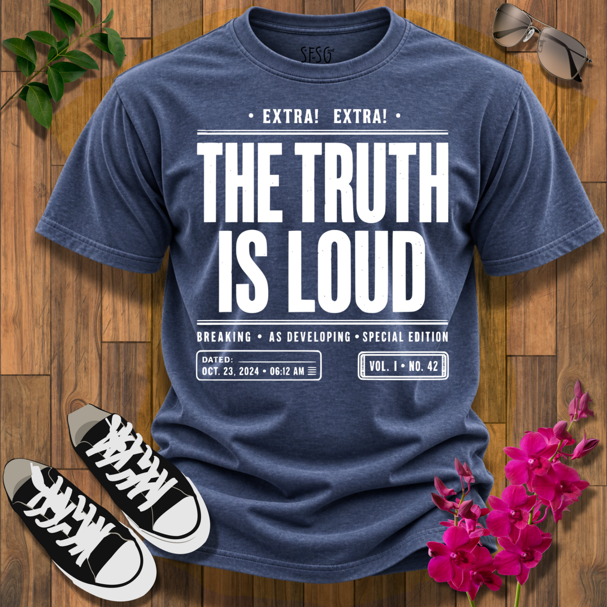 The Truth Is Loud T‑Shirt — Bold Newspaper Headline Tee