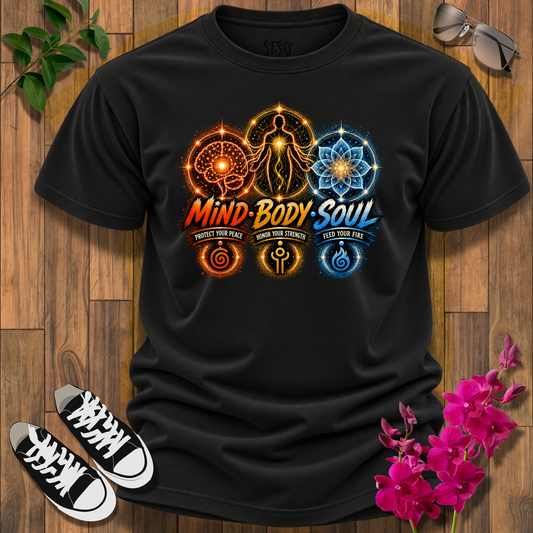 Mind Body Soul T-Shirt — Spiritual Yoga Meditation Tee