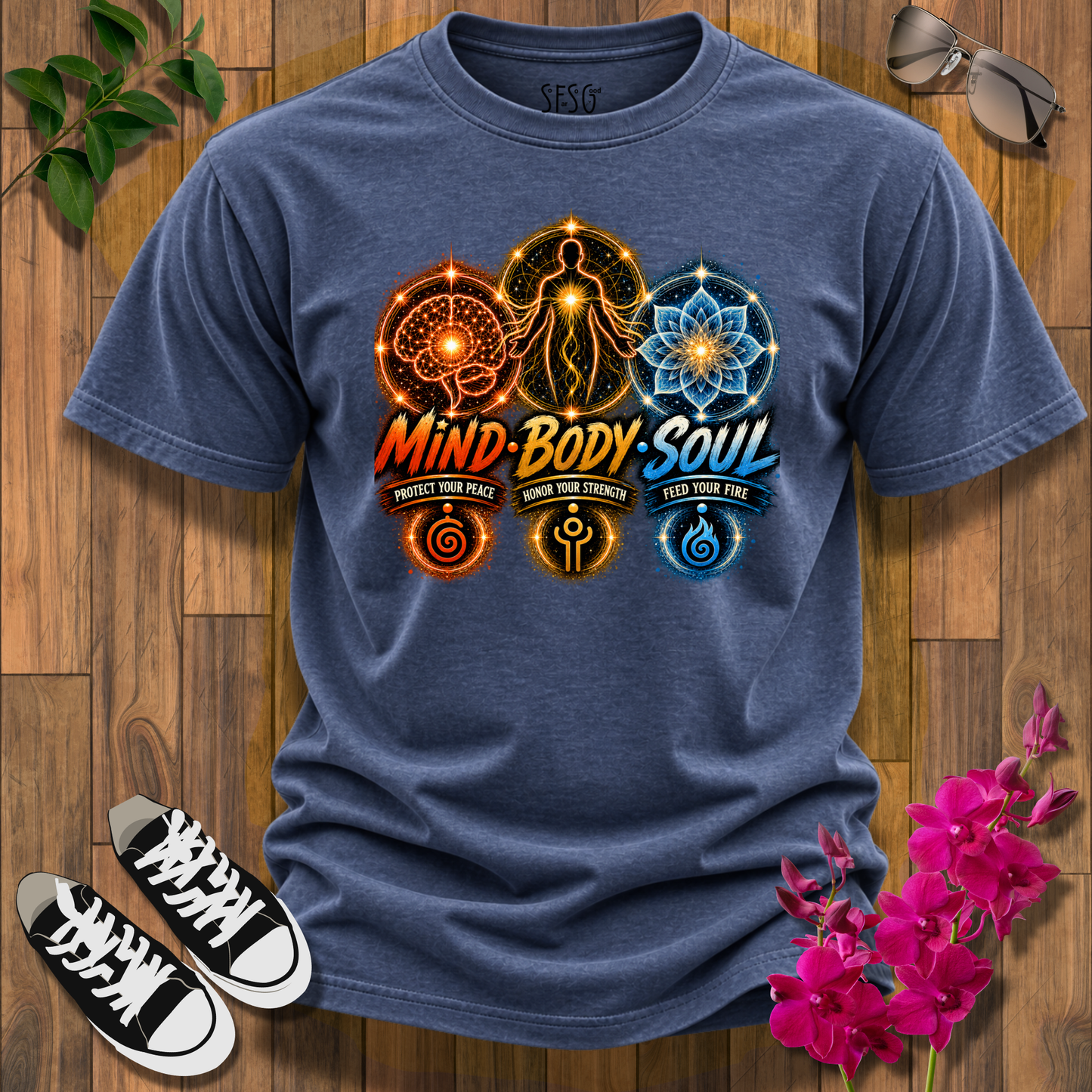 Mind Body Soul T-Shirt — Spiritual Yoga Meditation Tee
