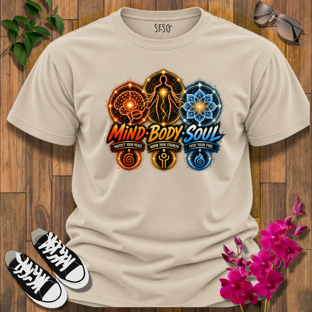 Mind Body Soul T-Shirt — Spiritual Yoga Meditation Tee