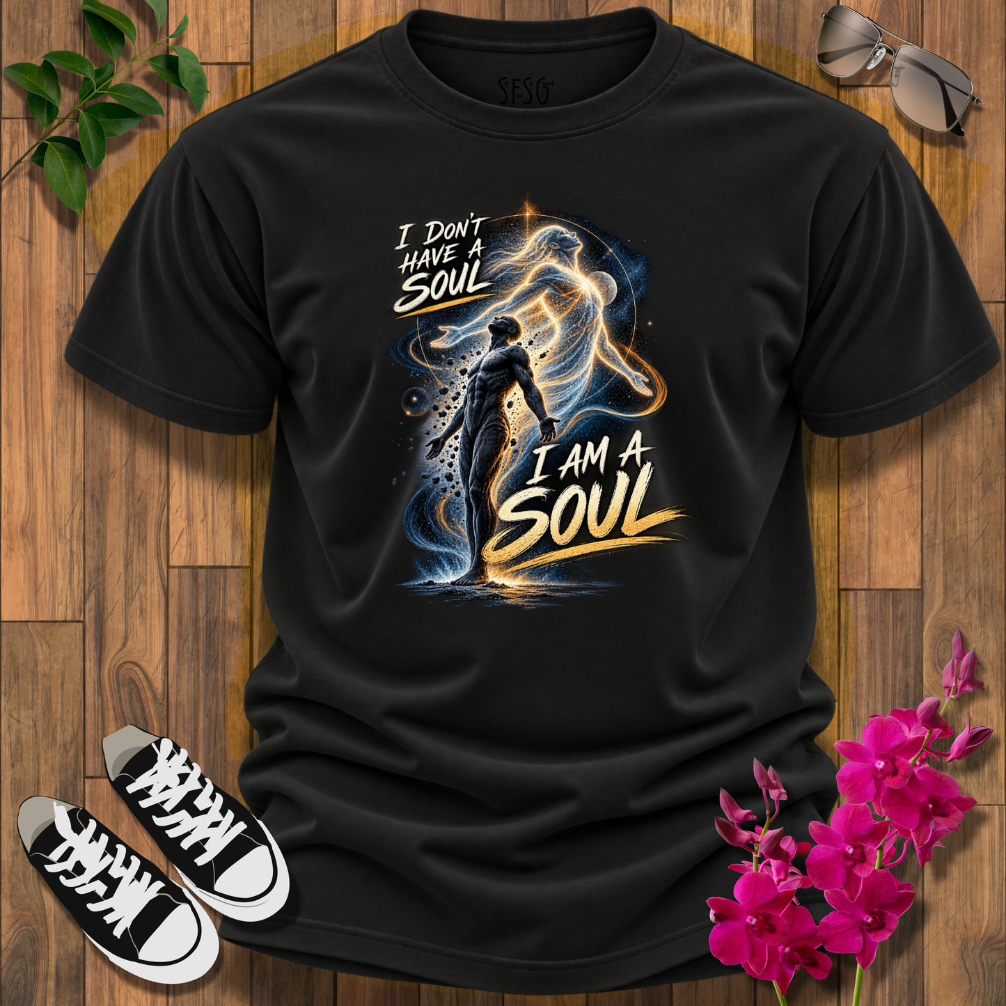 I am a Soul T-Shirt-Spiritual Energy Tee — "What I Think I Become" Meditation Graphic T-Shirt