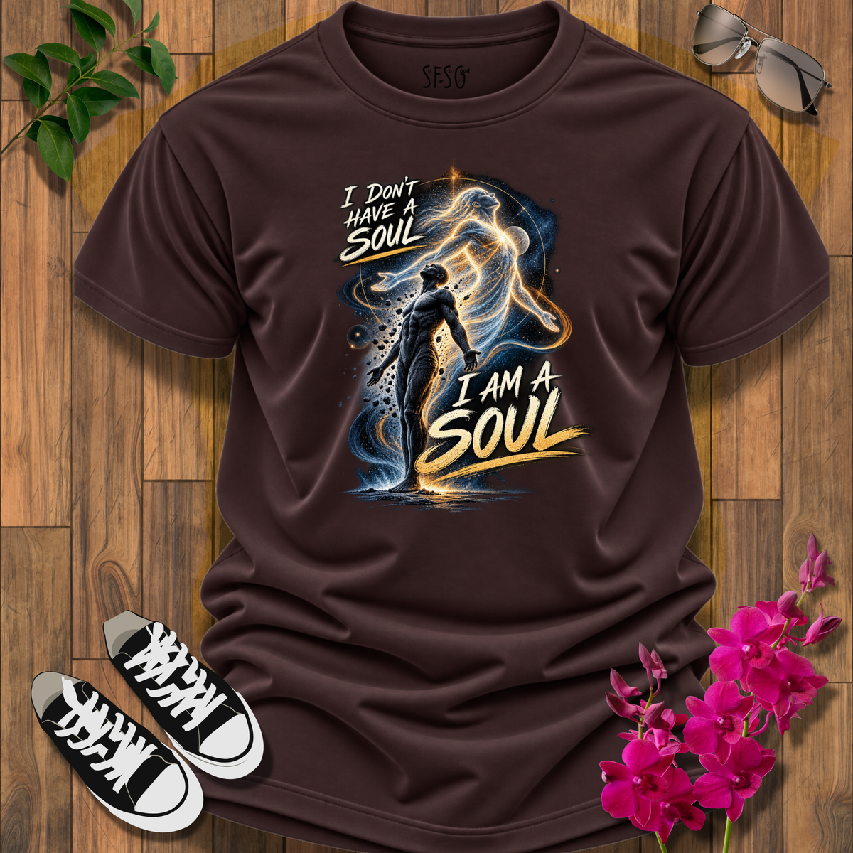 I am a Soul T-Shirt-Spiritual Energy Tee — "What I Think I Become" Meditation Graphic T-Shirt