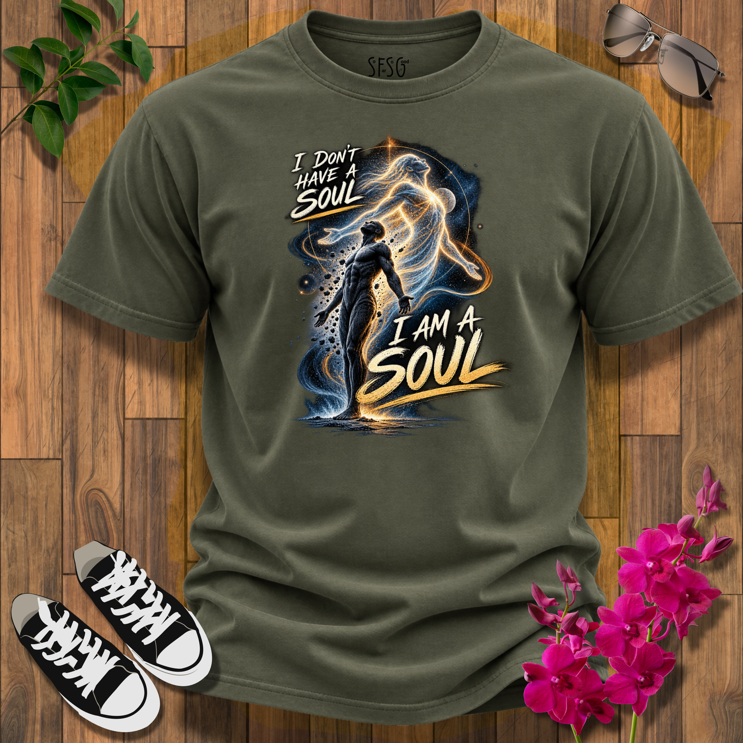 I am a Soul T-Shirt-Spiritual Energy Tee — "What I Think I Become" Meditation Graphic T-Shirt