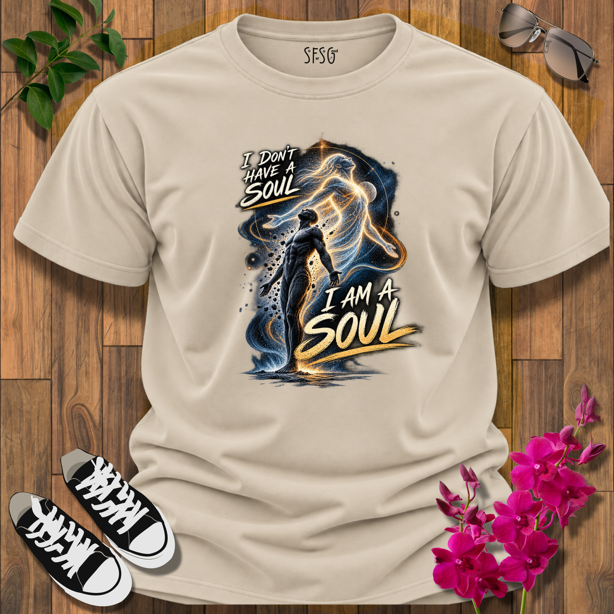 I am a Soul T-Shirt-Spiritual Energy Tee — "What I Think I Become" Meditation Graphic T-Shirt