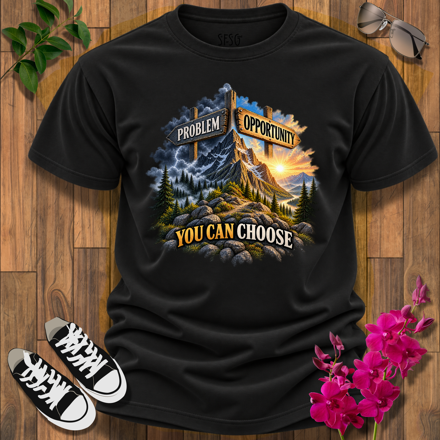 Problem or Opportunity T-Shirt — You Can Choose Motivational Mountain Graphic Tee