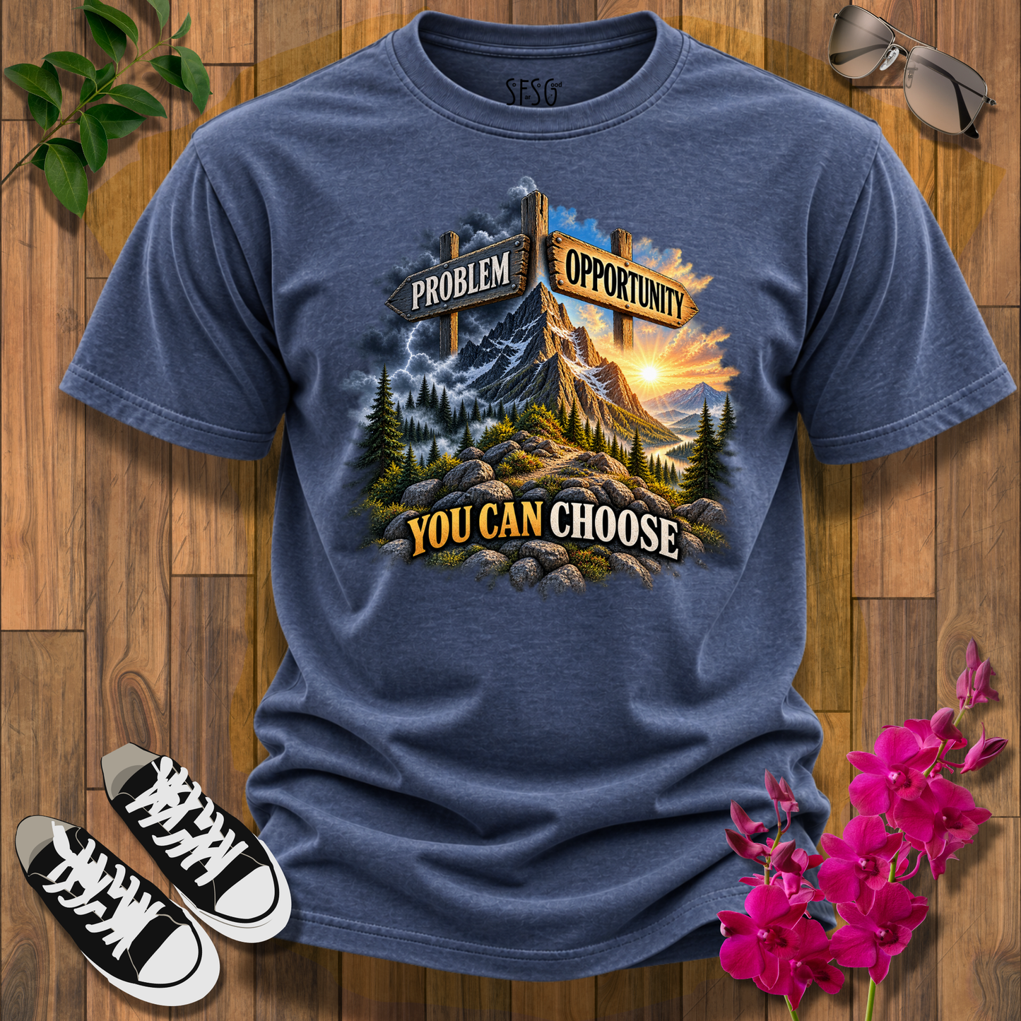 Problem or Opportunity T-Shirt — You Can Choose Motivational Mountain Graphic Tee