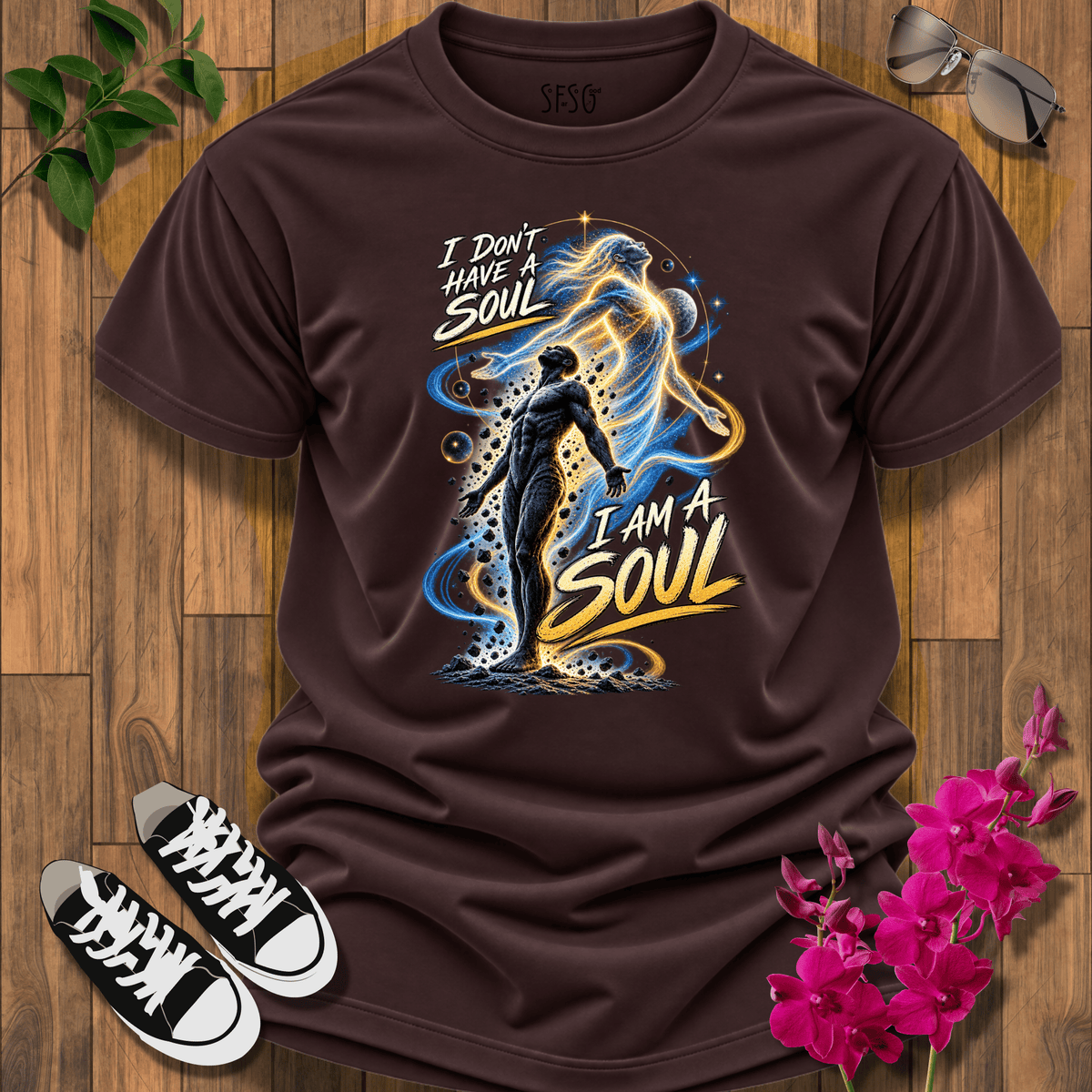 I am a Soul T-Shirt-Spiritual Energy Tee — "What I Think I Become" Meditation Graphic T-Shirt