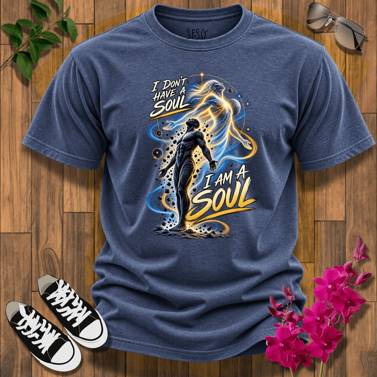I am a Soul T-Shirt-Spiritual Energy Tee — "What I Think I Become" Meditation Graphic T-Shirt