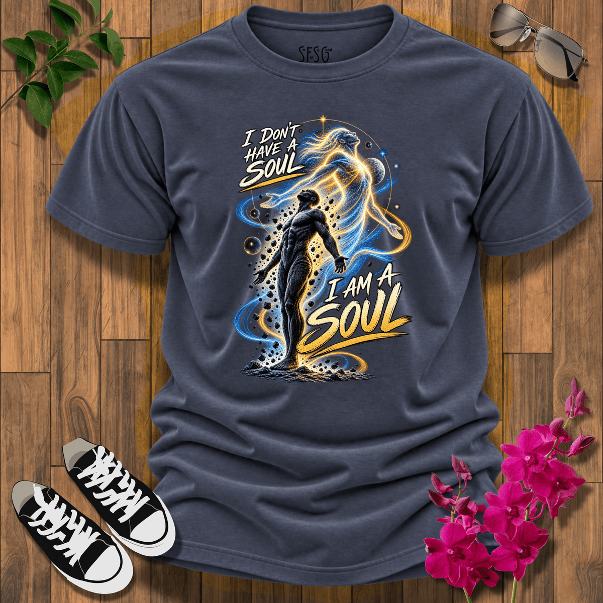 I am a Soul T-Shirt-Spiritual Energy Tee — "What I Think I Become" Meditation Graphic T-Shirt